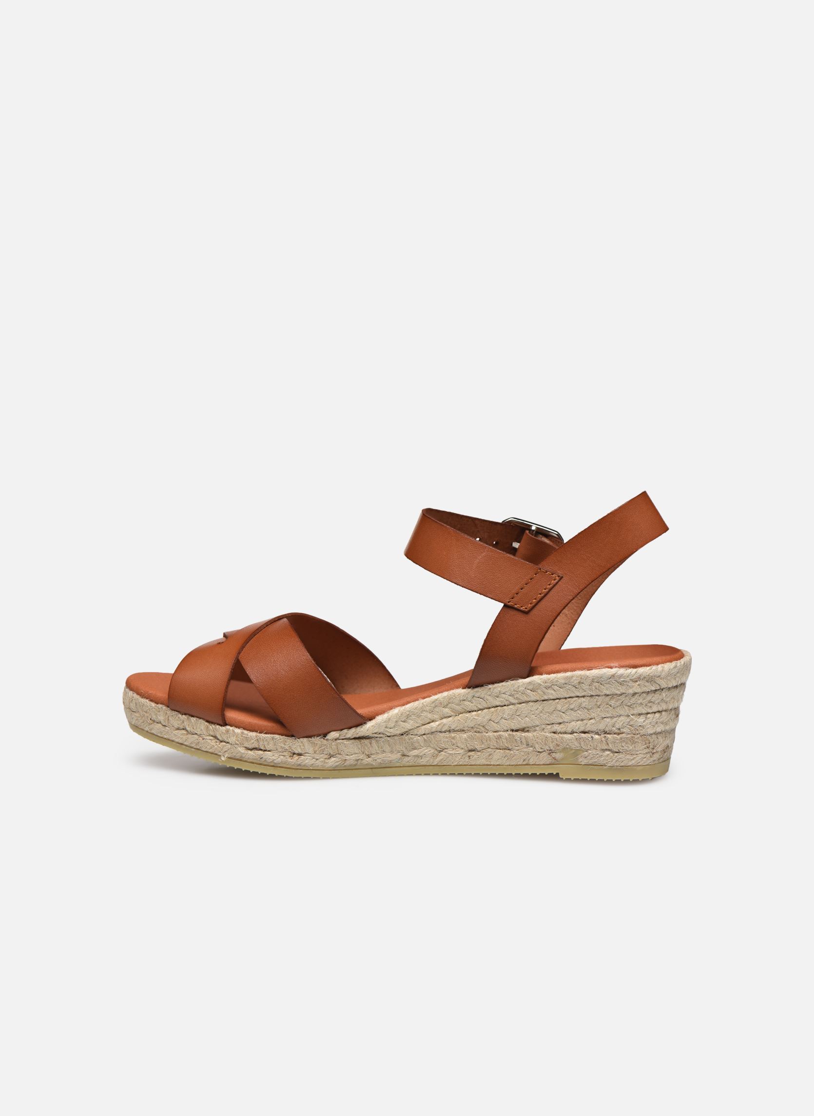 Espadrilles compensées et plateformes Ifona femme marron Georgia Rose Espadrilles compensées et plateformes Ifona femme marron Cuir Lisse Cognac