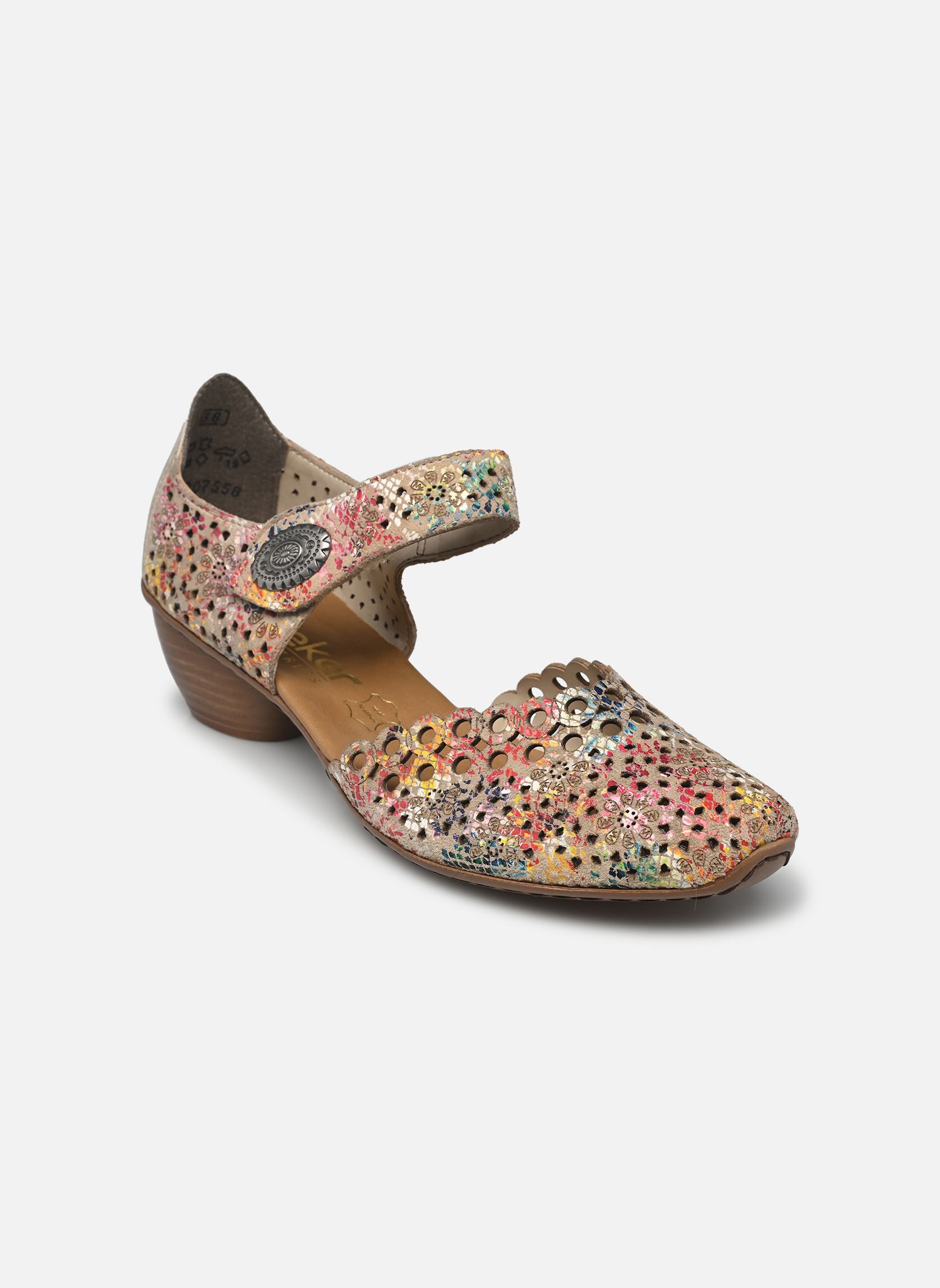 Escarpins à brides India femme multicolore Rieker Escarpins à brides India femme multicolore BEIGE-MULTI/MUSCHEL