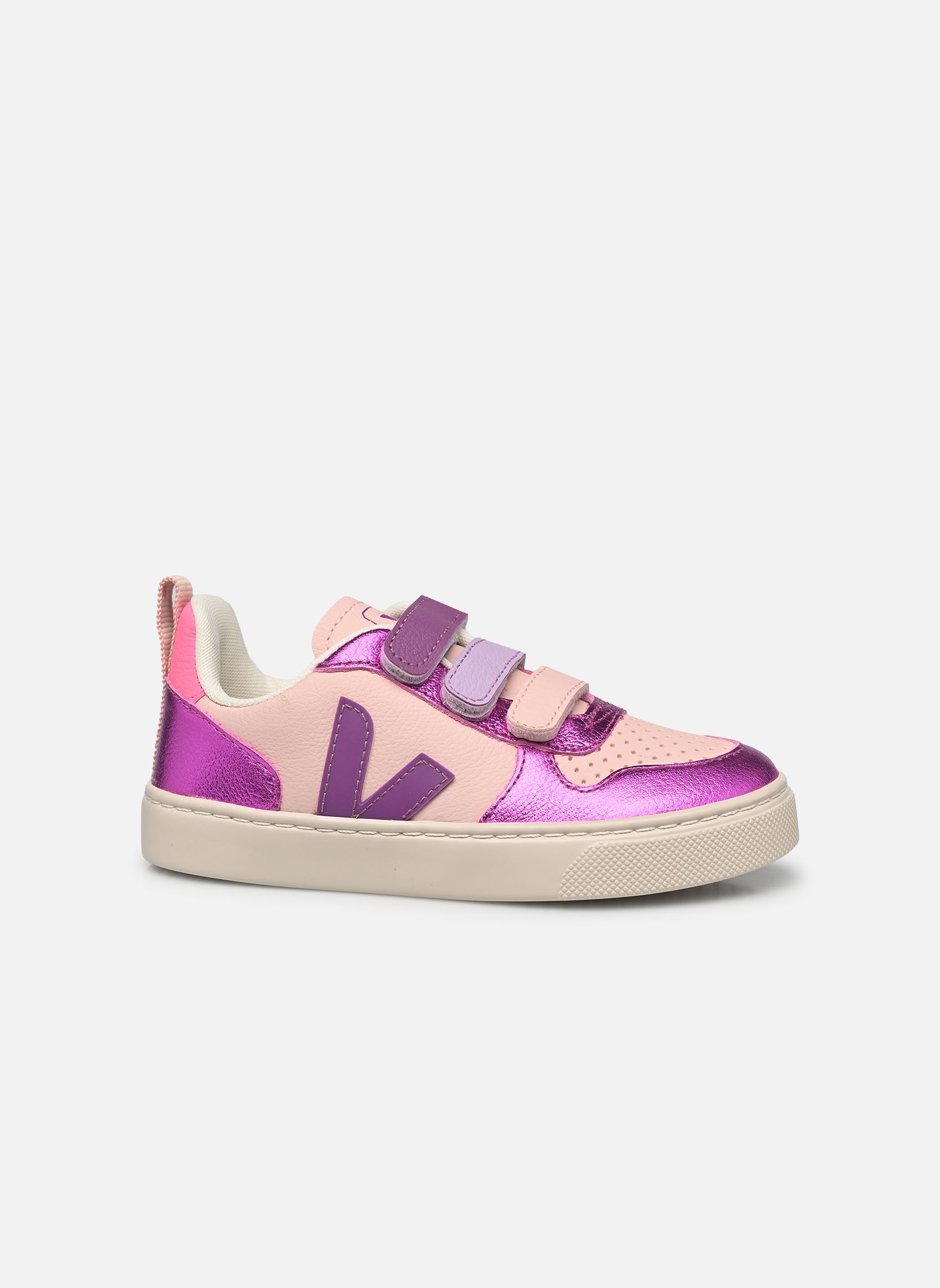 Niedrige Sneaker Small V-10 Velcro mädchen rosa Veja Niedrige Sneaker Small V-10 Velcro mädchen rosa PETALE_MULTICO-COSMOS