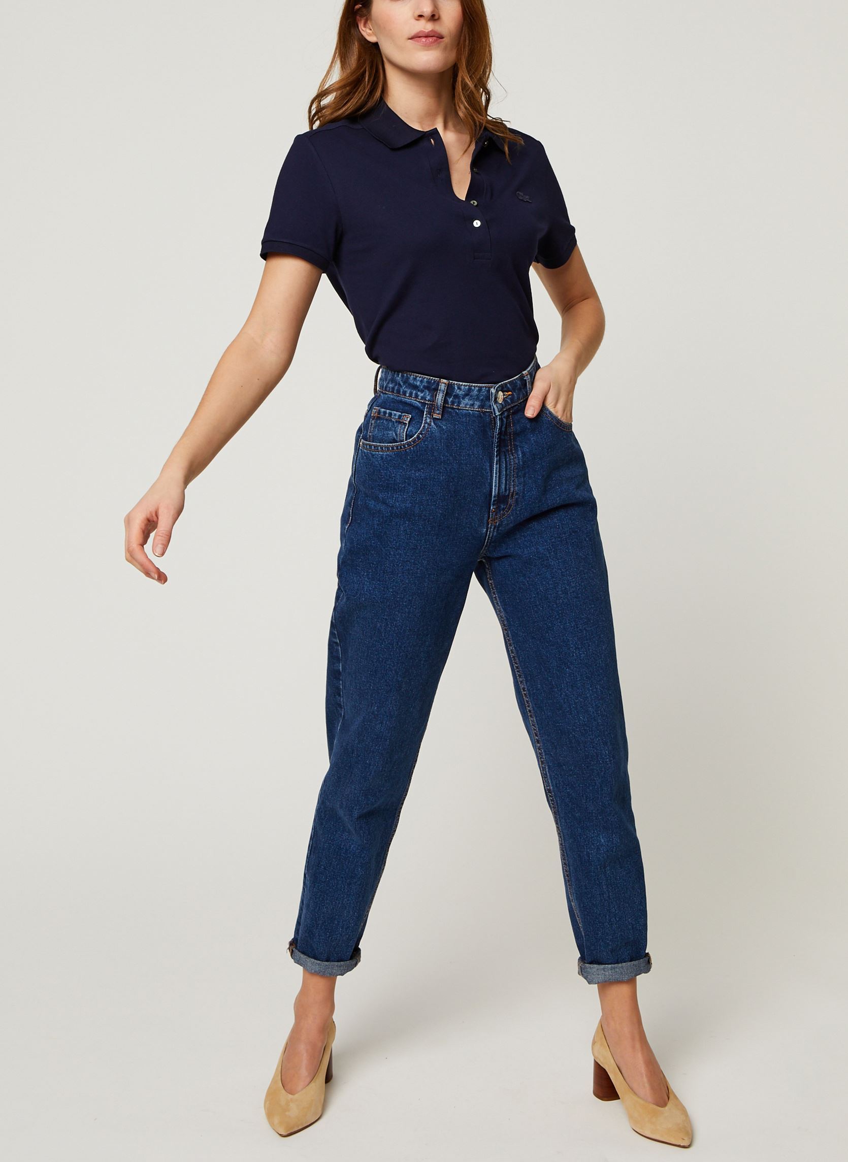 Polo's Polo Lacoste slim fit W dames blauw Lacoste Polo's Polo Lacoste slim fit W dames blauw MARINE