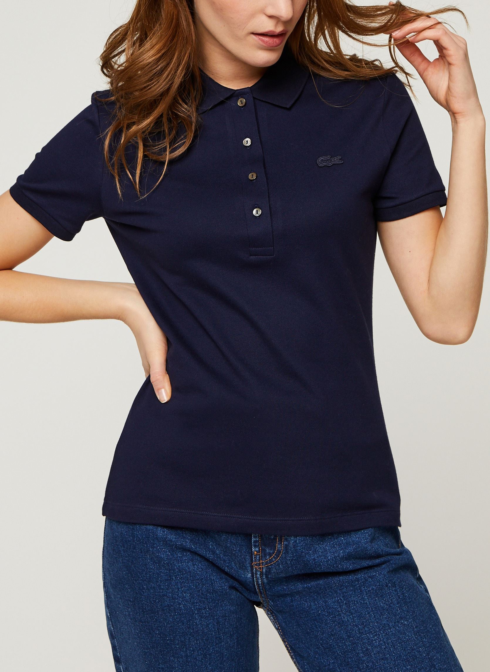 Polo's Polo Lacoste slim fit W dames blauw Lacoste Polo's Polo Lacoste slim fit W dames blauw MARINE