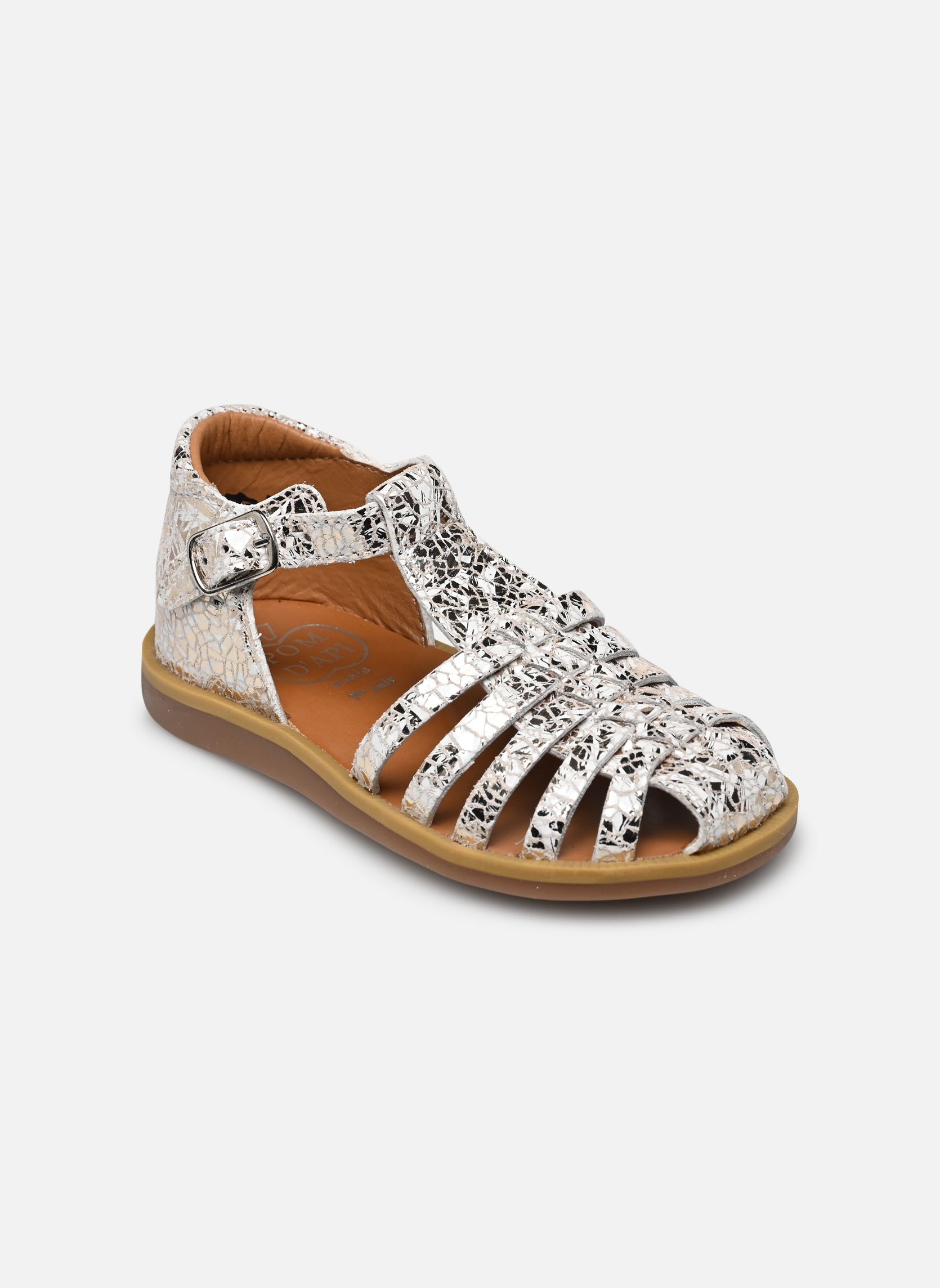 Sandalen Poppy Pitti mädchen silber Pom d Api Sandalen Poppy Pitti mädchen silber BLANC