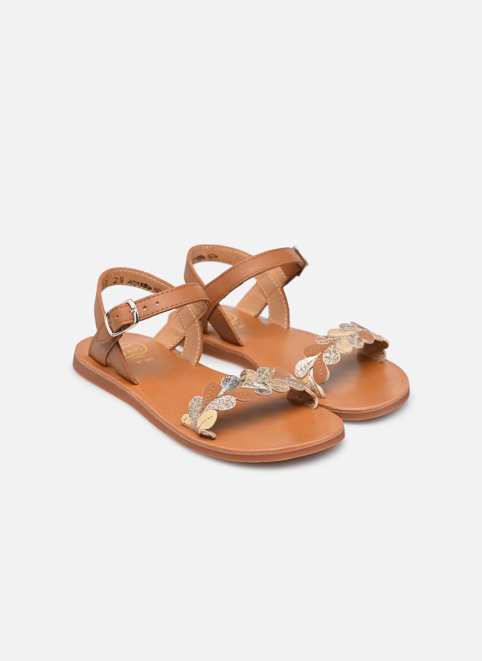 Sandales Plagette Ferns fille marron Pom d Api Sandales Plagette Ferns fille marron CAMEL