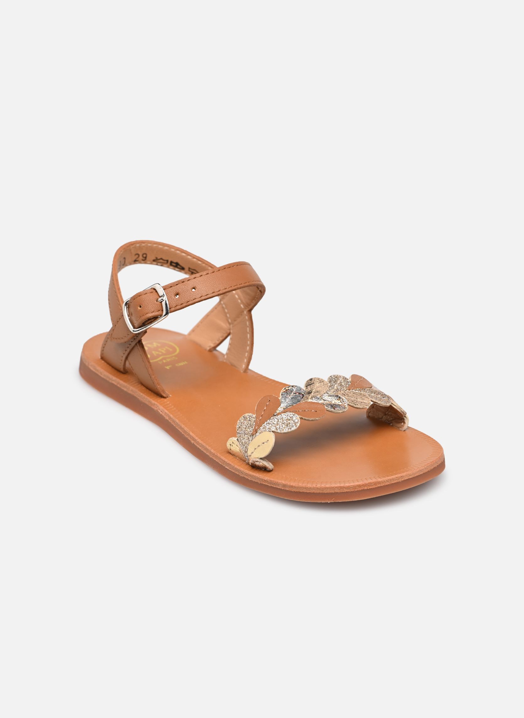 Sandales Plagette Ferns fille marron Pom d Api Sandales Plagette Ferns fille marron CAMEL