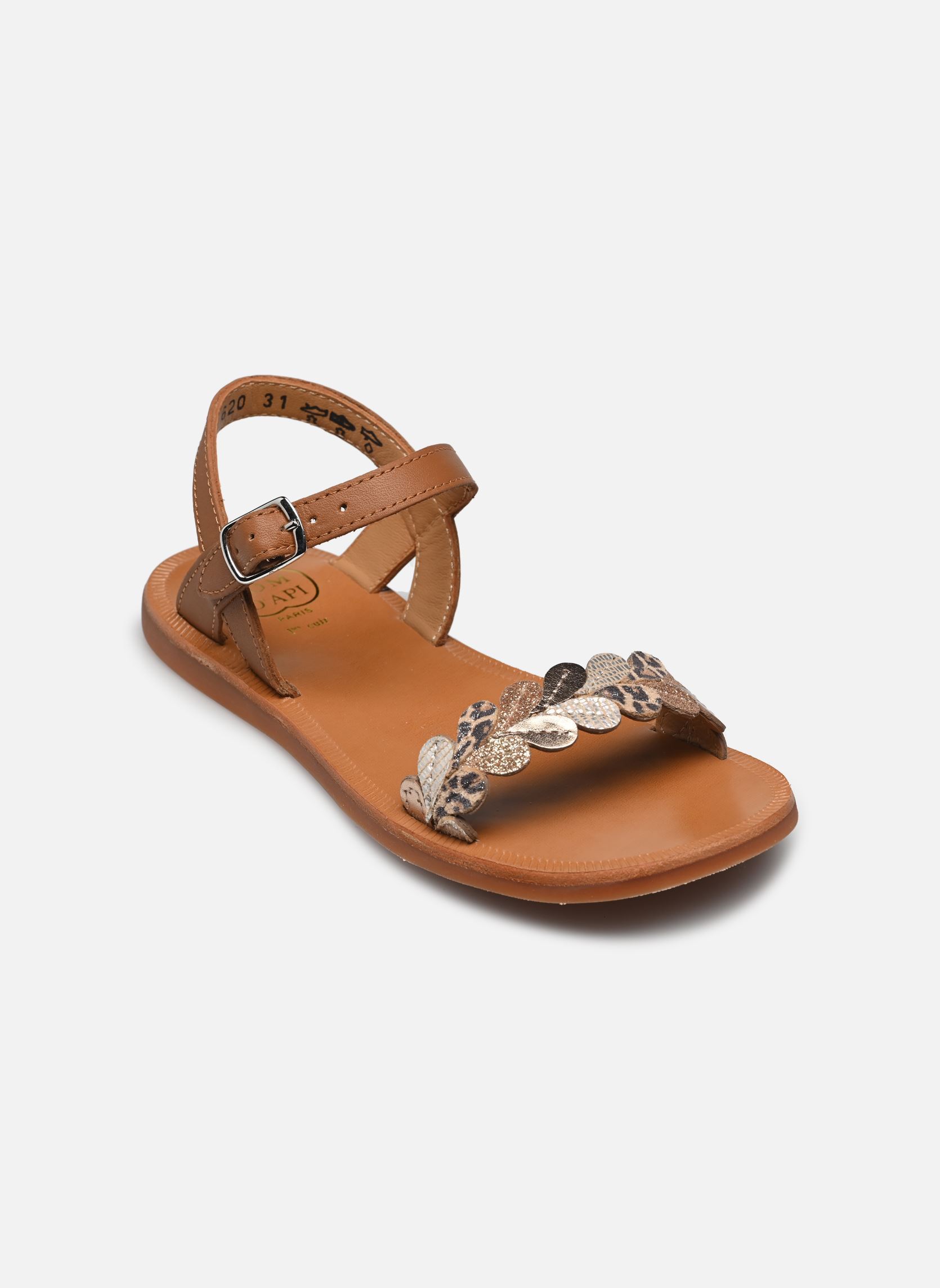 Sandalen Plagette Ferns mädchen braun Pom d Api Sandalen Plagette Ferns mädchen braun CAMEL 2