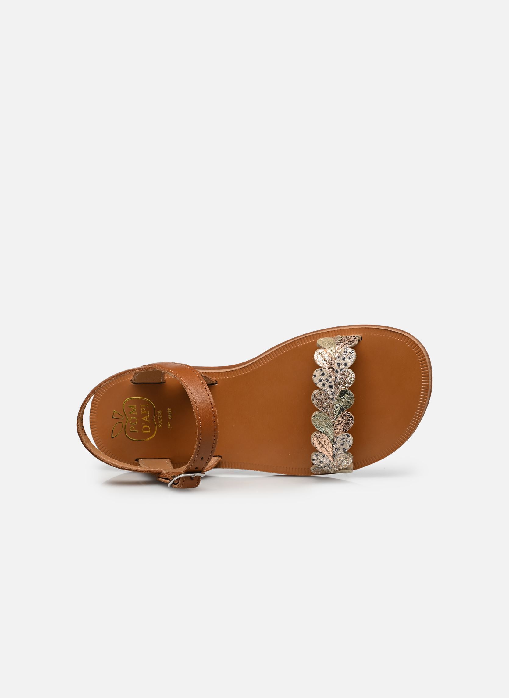 Sandalen Plagette Ferns mädchen braun Pom d Api Sandalen Plagette Ferns mädchen braun CUERO