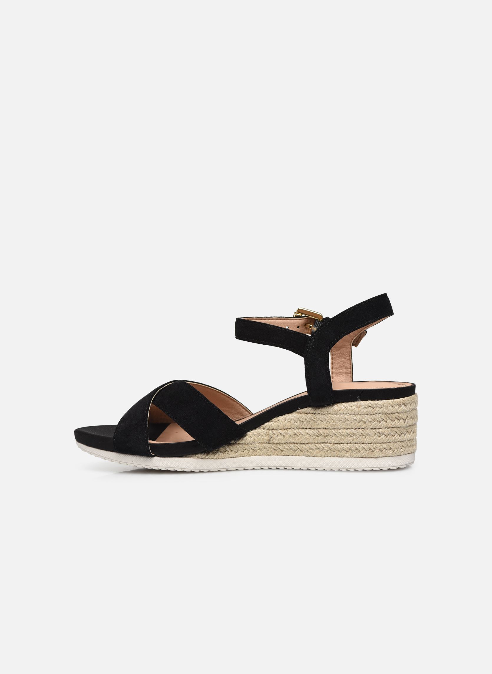 Sandales compensées et plateformes D ISCHIA CORDA D02HHC femme noir Geox Sandales compensées et plateformes D ISCHIA CORDA D02HHC femme noir Black new