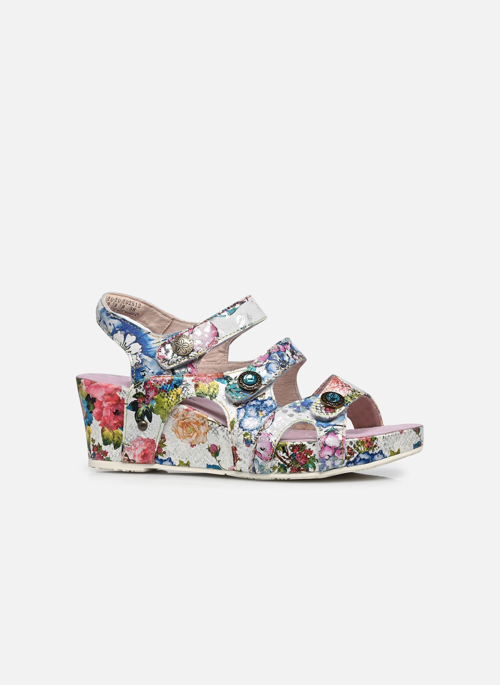 Sandalen met sleehak en plateau Facdiao 12 dames meerkleurig Laura Vita Sandalen met sleehak en plateau Facdiao 12 dames meerkleurig Blanc