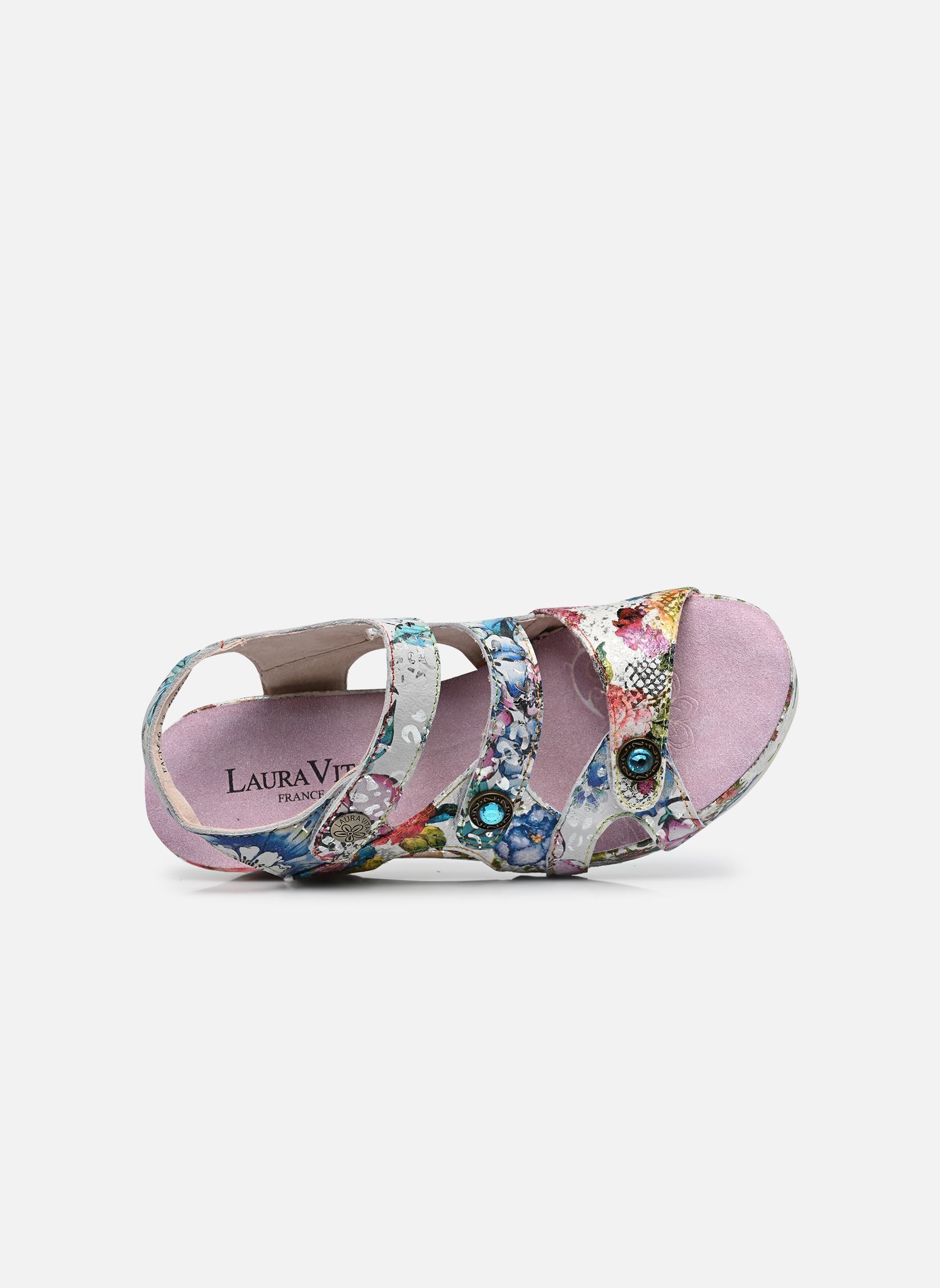 Sandalen met sleehak en plateau Facdiao 12 dames meerkleurig Laura Vita Sandalen met sleehak en plateau Facdiao 12 dames meerkleurig Blanc