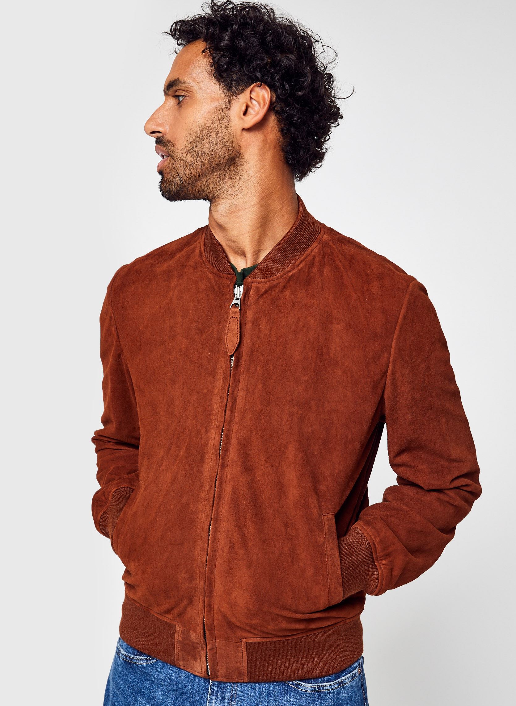 Schott Lc 300 Bomber Suede (braun) - Bekleidung chez Sarenza (599268)