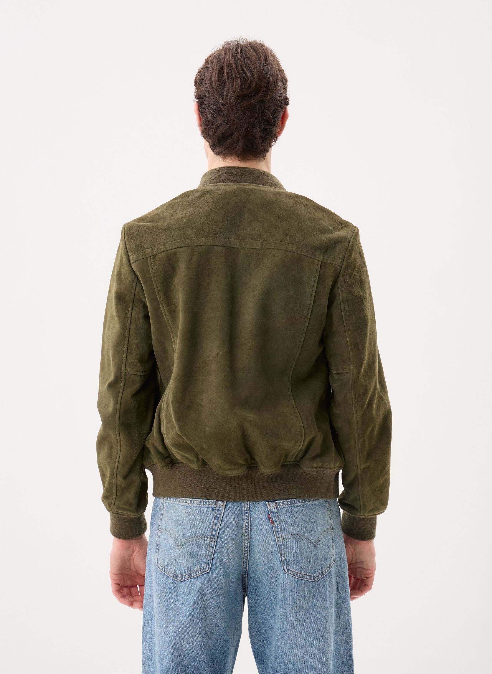 Vestes Bomber Casual Suede-LC300 homme vert Schott Vestes Bomber Casual Suede-LC300 homme vert KAKI