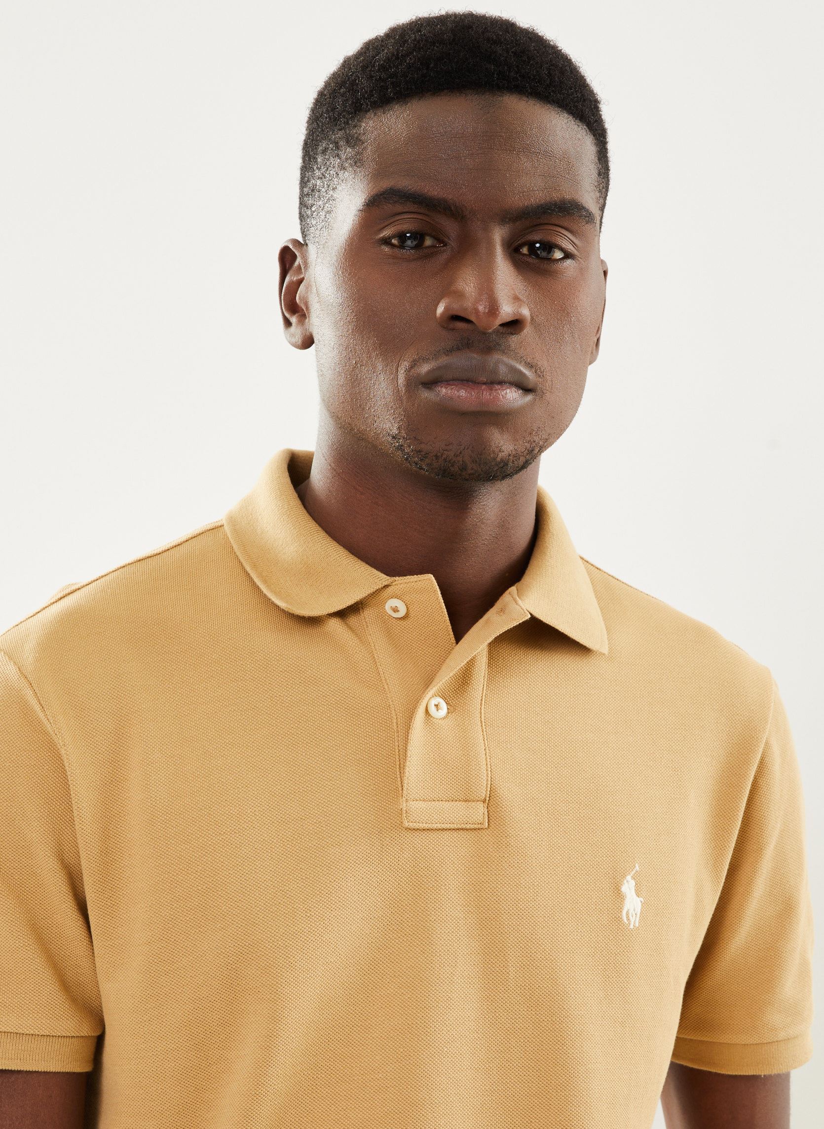 Polos Polo cintré en coton piqué 710536856 homme beige Polo Ralph Lauren Polos Polo cintré en coton piqué 710536856 homme beige CAFE TANC8176