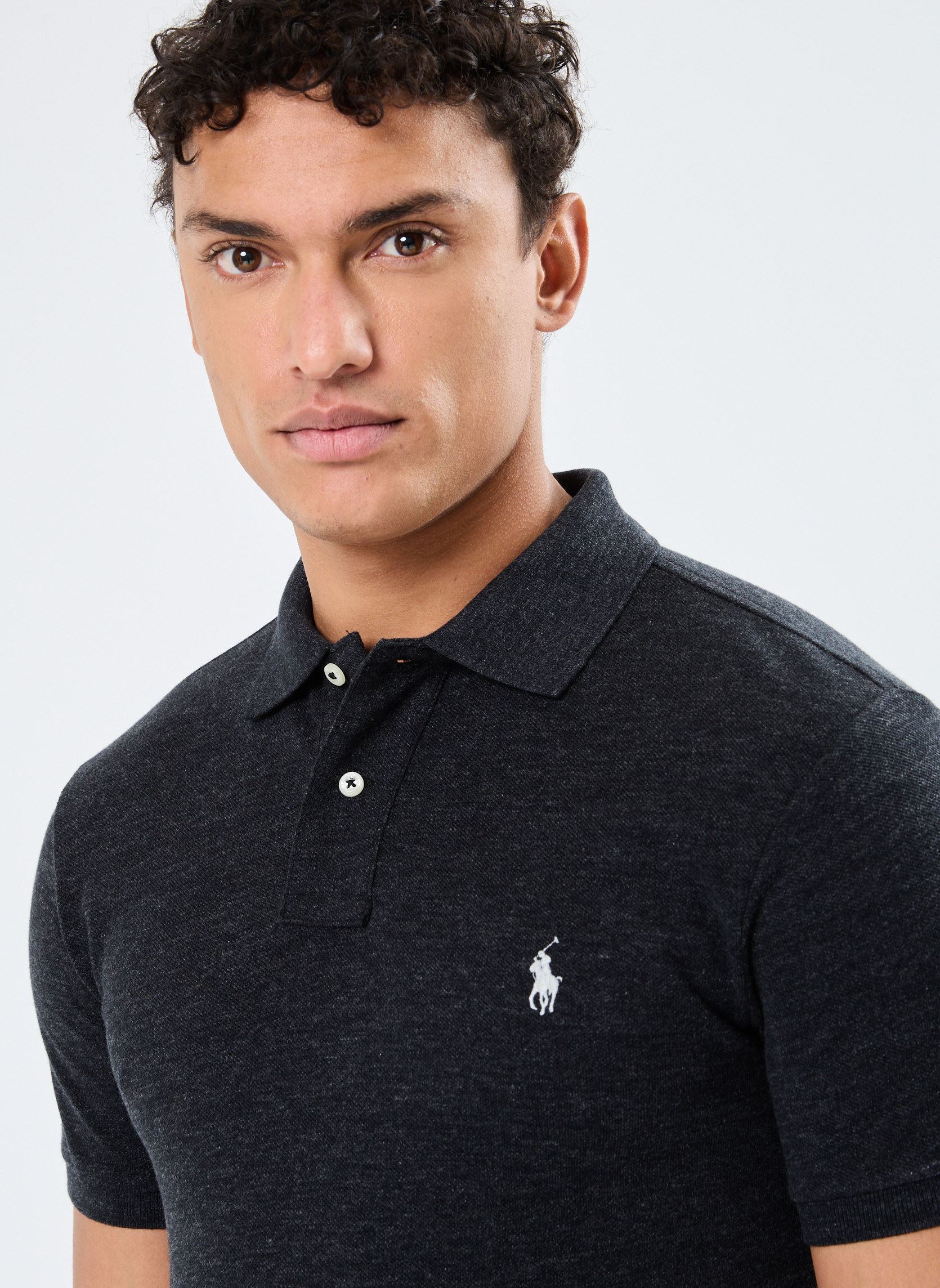 Polos Polo cintré en coton piqué 710536856 homme noir Polo Ralph Lauren Polos Polo cintré en coton piqué 710536856 homme noir BLACK MARL HEATHER