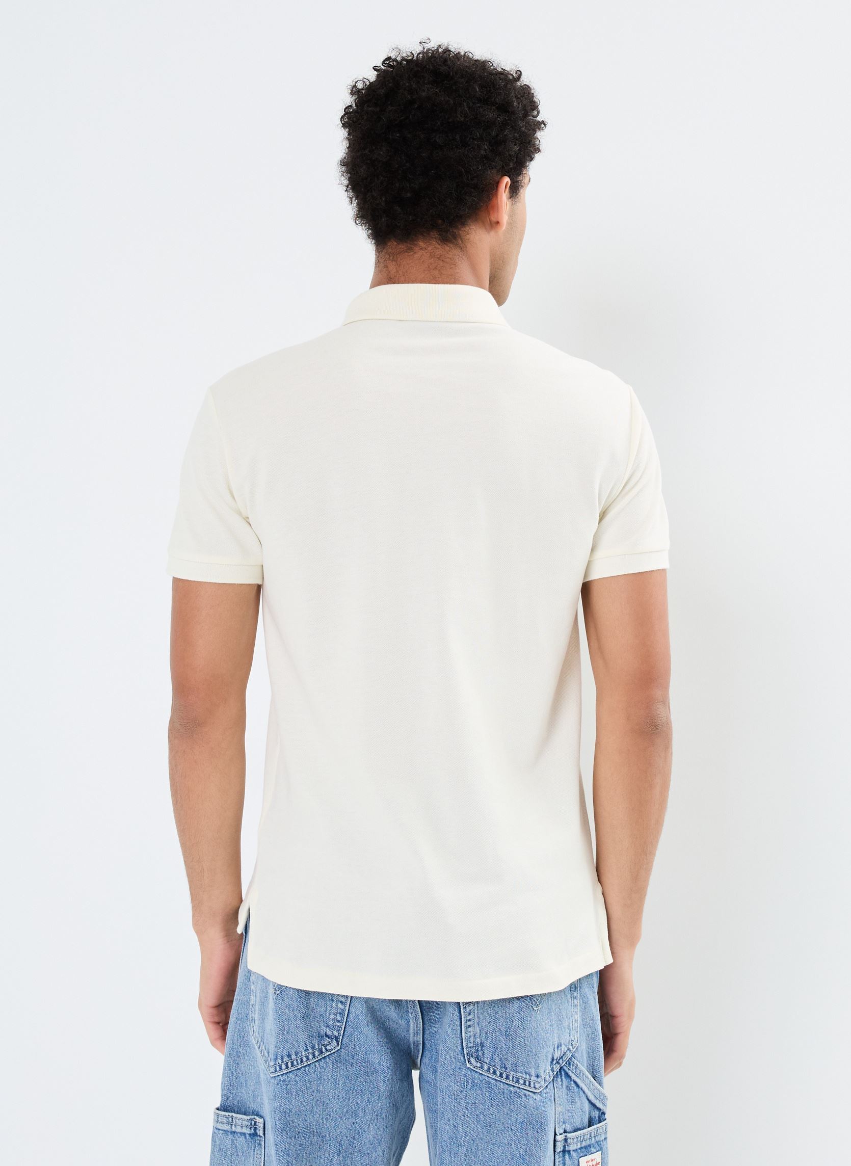 Polos Polo cintré en coton piqué 710536856 homme blanc Polo Ralph Lauren Polos Polo cintré en coton piqué 710536856 homme blanc PARCHMENT CREAM/C8634