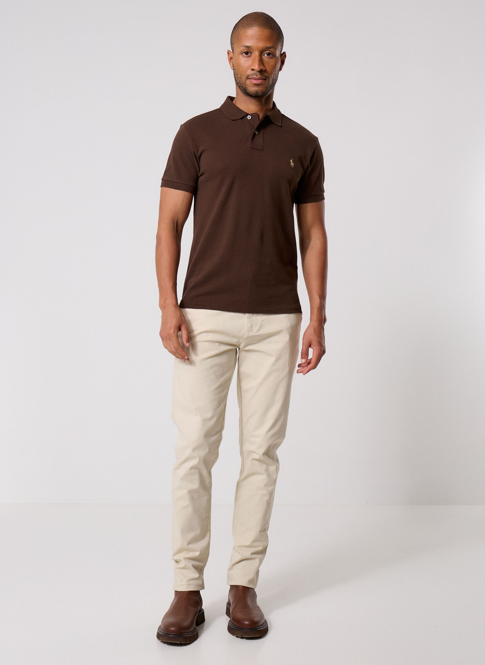Poloshirts Polo cintré en coton piqué 710536856 herren braun Polo Ralph Lauren Poloshirts Polo cintré en coton piqué 710536856 herren braun NUTMEG BROWN/C8663