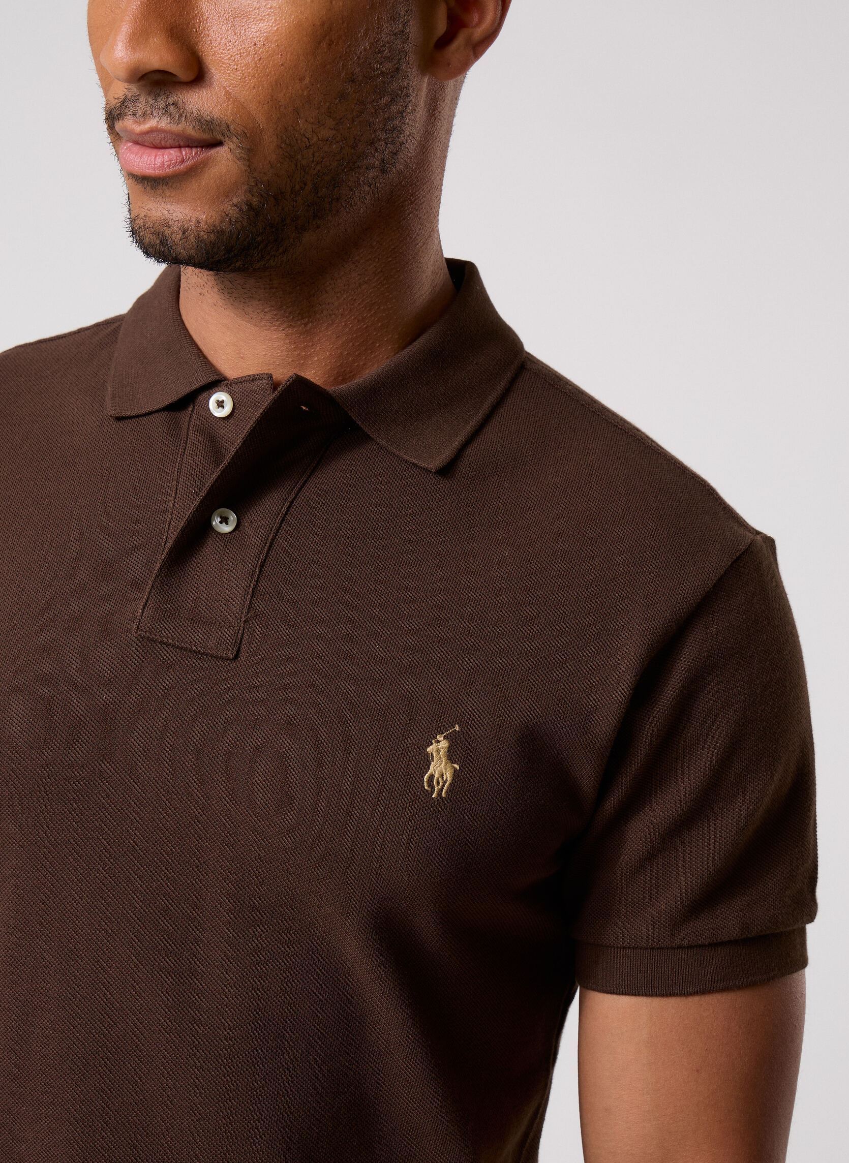 Poloshirts Polo cintré en coton piqué 710536856 herren braun Polo Ralph Lauren Poloshirts Polo cintré en coton piqué 710536856 herren braun NUTMEG BROWN/C8663