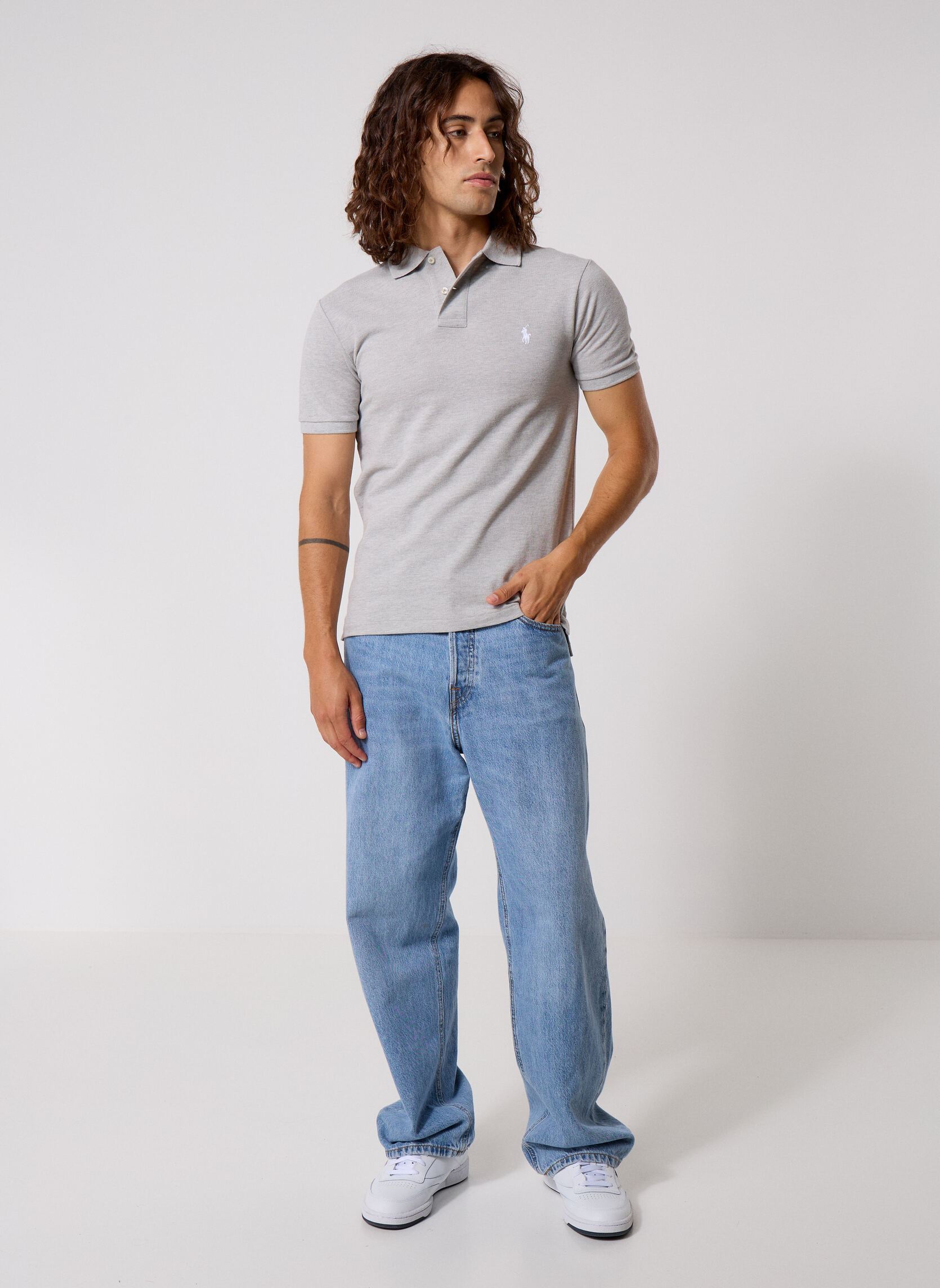 Poloshirts Polo cintré en coton piqué 710536856 herren grau Polo Ralph Lauren Poloshirts Polo cintré en coton piqué 710536856 herren grau SPRING HEATHER/C1730