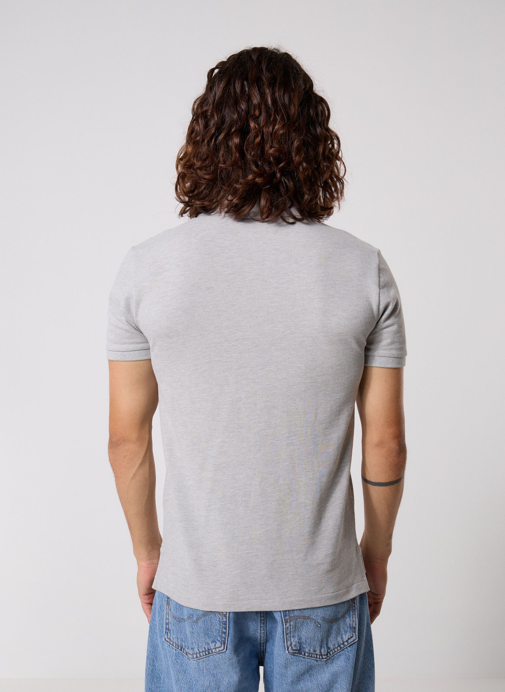 Poloshirts Polo cintré en coton piqué 710536856 herren grau Polo Ralph Lauren Poloshirts Polo cintré en coton piqué 710536856 herren grau SPRING HEATHER/C1730