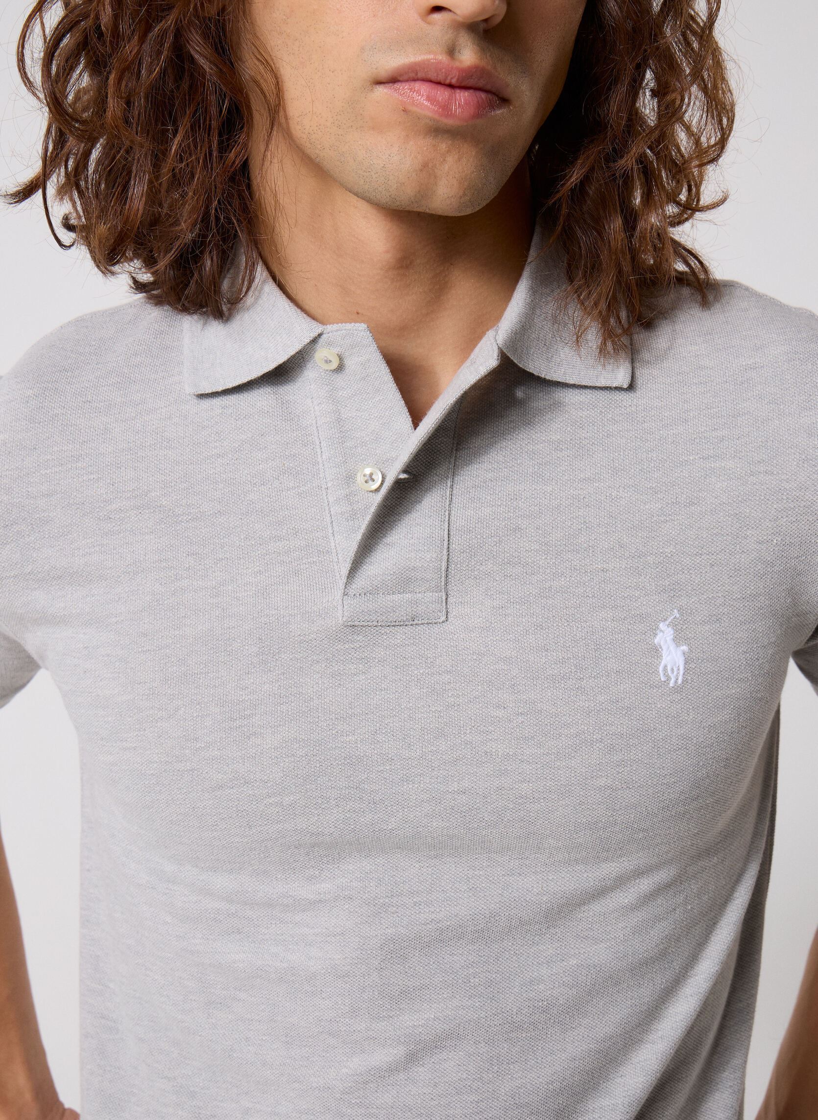 Poloshirts Polo cintré en coton piqué 710536856 herren grau Polo Ralph Lauren Poloshirts Polo cintré en coton piqué 710536856 herren grau SPRING HEATHER/C1730