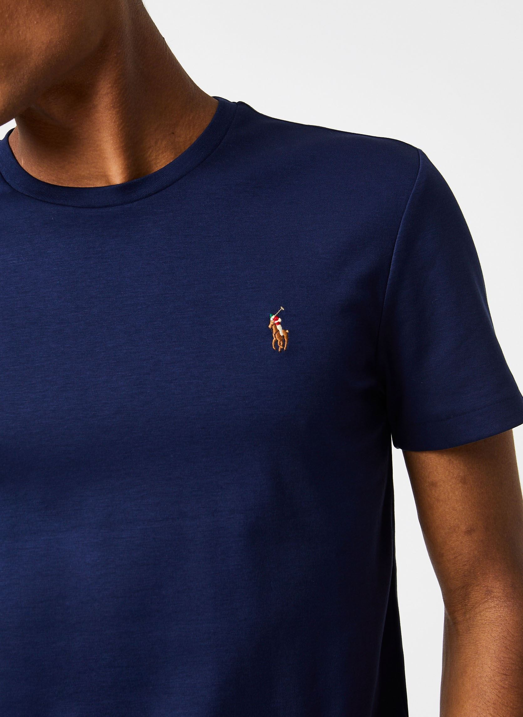 Tee-shirts T-Shirt Coupe Ajustée En Coton Doux 7107 homme bleu Polo Ralph Lauren Tee-shirts T-Shirt Coupe Ajustée En Coton Doux 7107 homme bleu French Navy