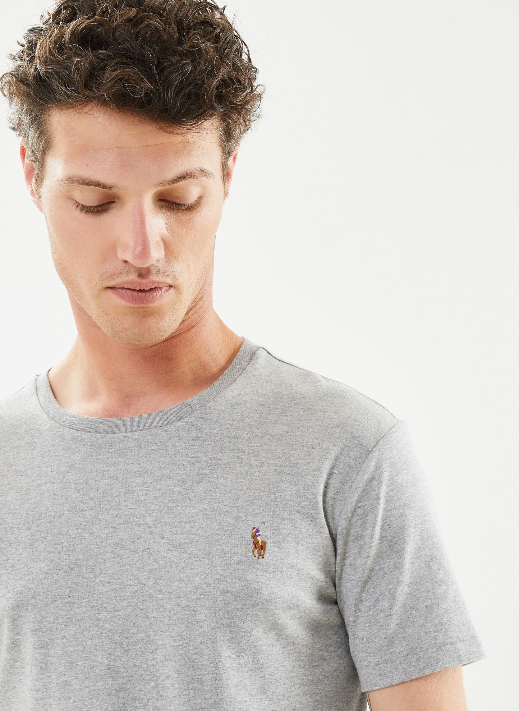 Tee-shirts T-Shirt Coupe Ajustée En Coton Doux 7107 homme gris Polo Ralph Lauren Tee-shirts T-Shirt Coupe Ajustée En Coton Doux 7107 homme gris Andover Heather