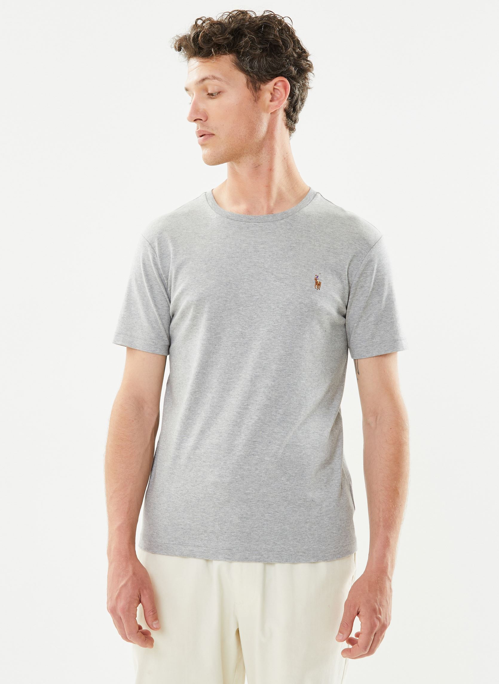 Tee-shirts T-Shirt Coupe Ajustée En Coton Doux 7107 homme gris Polo Ralph Lauren Tee-shirts T-Shirt Coupe Ajustée En Coton Doux 7107 homme gris Andover Heather