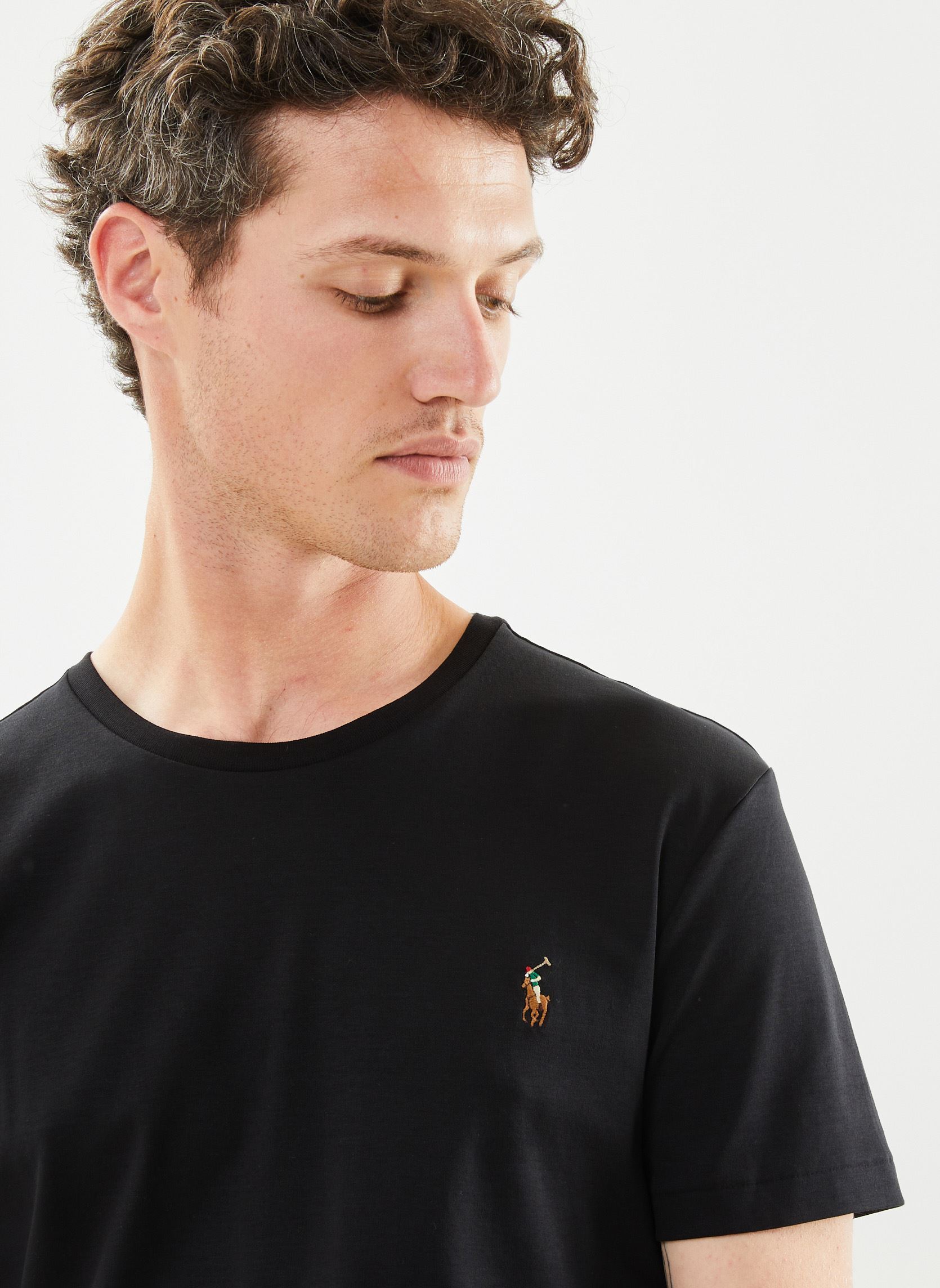 Tee-shirts T-Shirt Coupe Ajustée En Coton Doux 7107 homme noir Polo Ralph Lauren Tee-shirts T-Shirt Coupe Ajustée En Coton Doux 7107 homme noir POLO BLACK