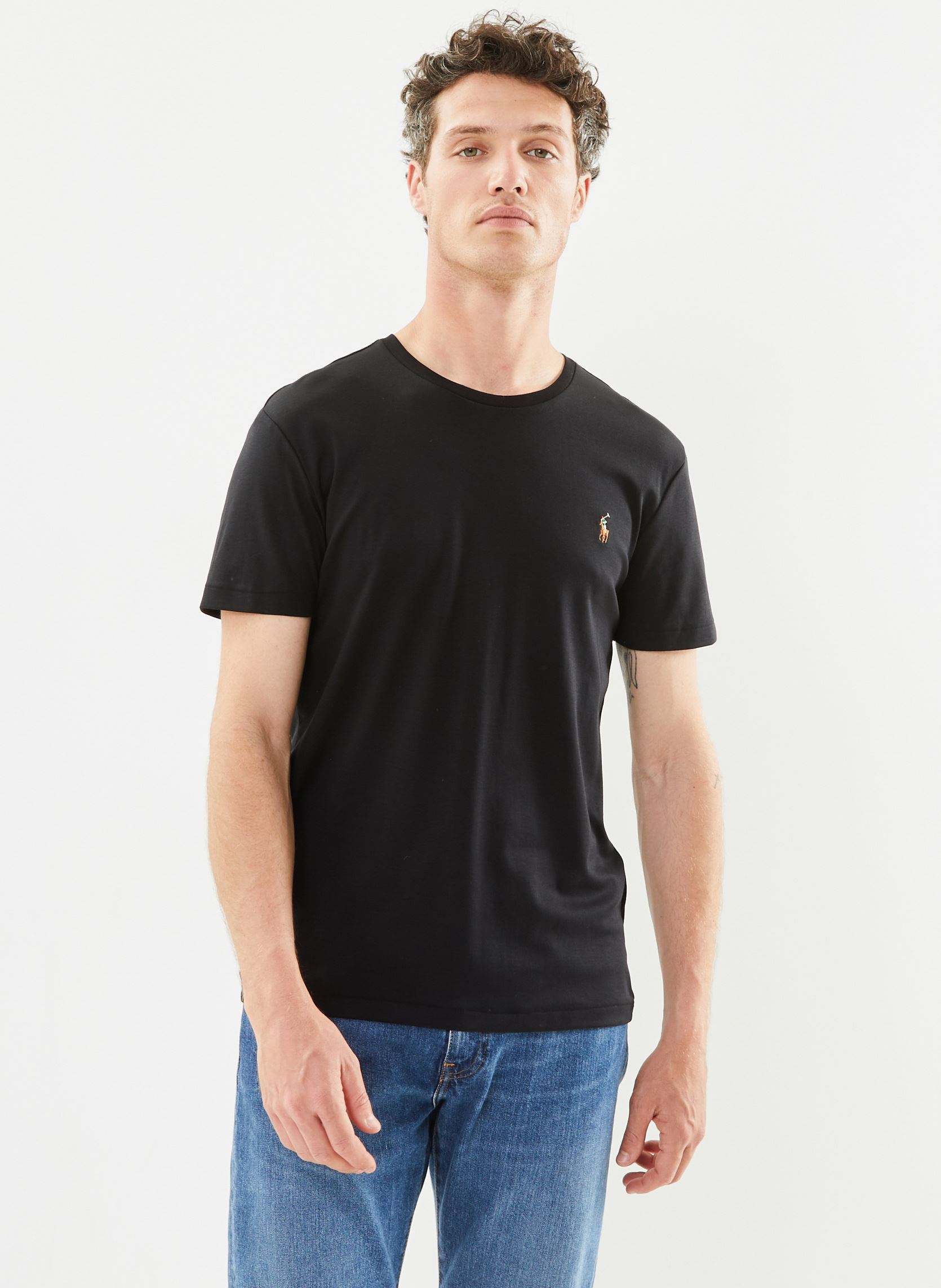 Tee-shirts T-Shirt Coupe Ajustée En Coton Doux 7107 homme noir Polo Ralph Lauren Tee-shirts T-Shirt Coupe Ajustée En Coton Doux 7107 homme noir POLO BLACK