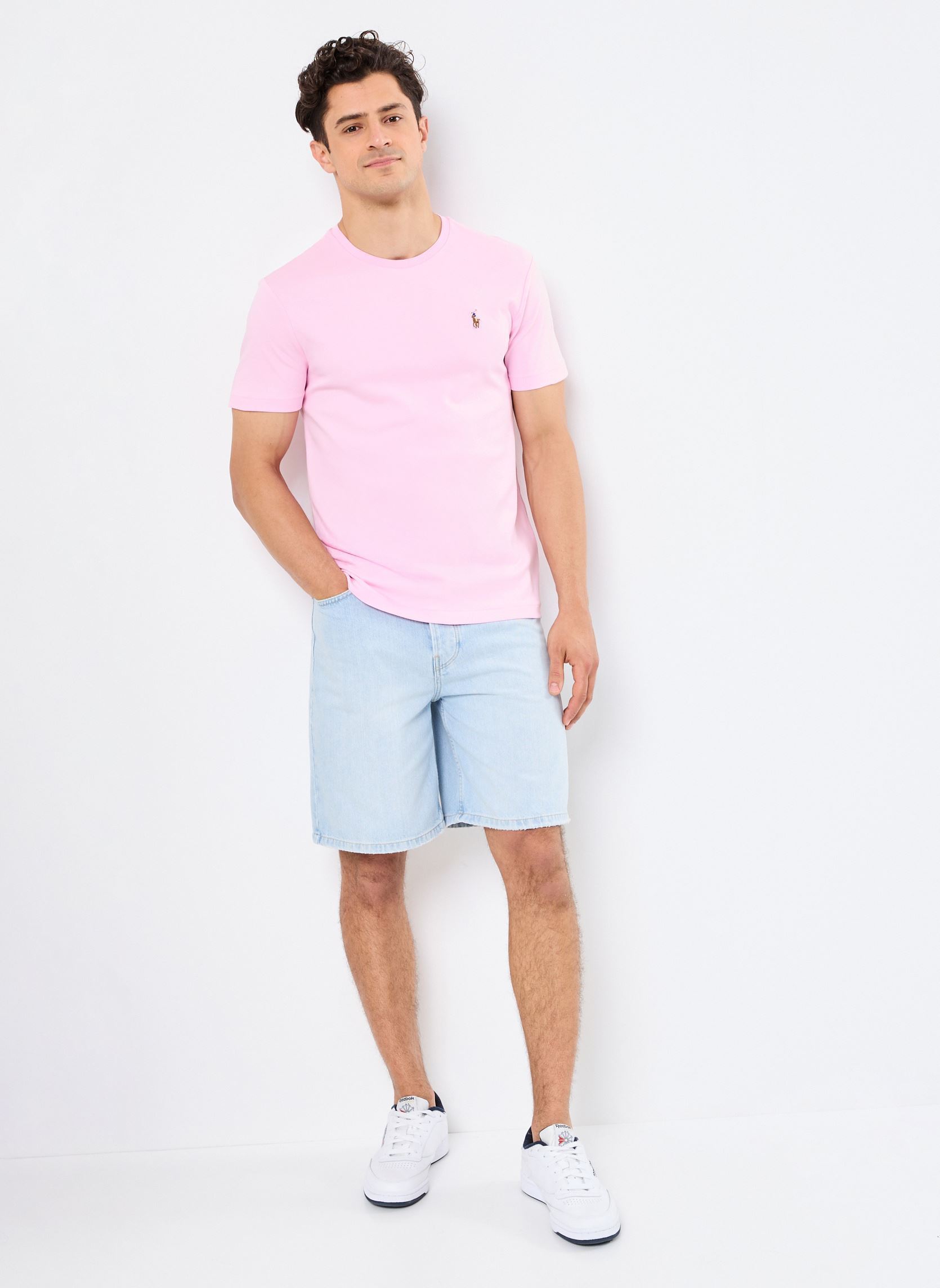Tee-shirts T-Shirt Coupe Ajustée En Coton Doux 7107 homme rose Polo Ralph Lauren Tee-shirts T-Shirt Coupe Ajustée En Coton Doux 7107 homme rose CARMEL PINK