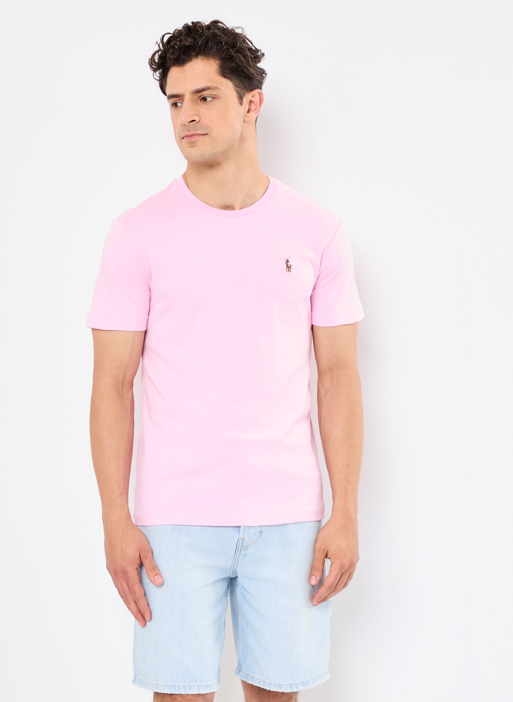 Tee-shirts T-Shirt Coupe Ajustée En Coton Doux 7107 homme rose Polo Ralph Lauren Tee-shirts T-Shirt Coupe Ajustée En Coton Doux 7107 homme rose CARMEL PINK