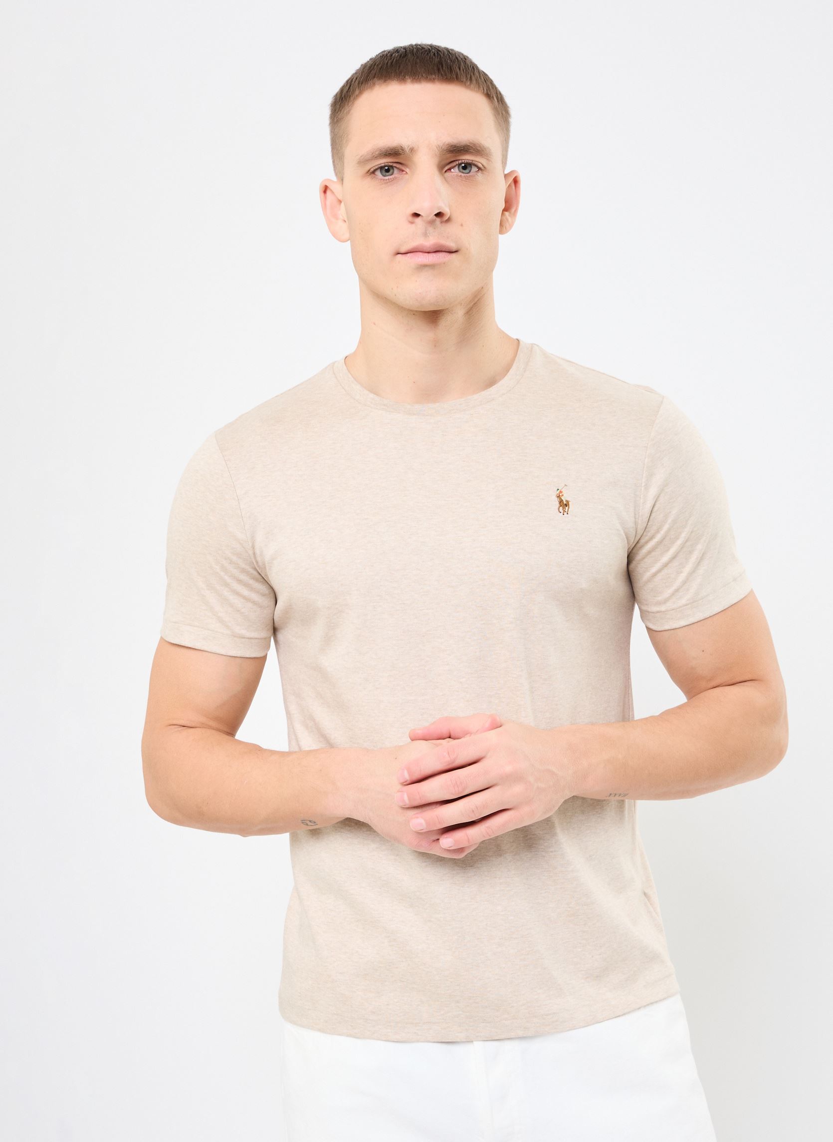 T-shirts T-Shirt Coupe Ajustée En Coton Doux 7107 heren beige Polo Ralph Lauren T-shirts T-Shirt Coupe Ajustée En Coton Doux 7107 heren beige EXPEDITION DUNE HEATHER