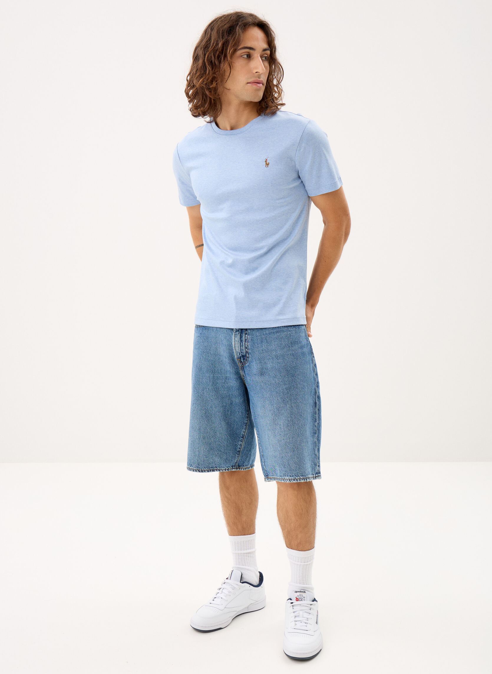 Tee-shirts T-Shirt Coupe Ajustée En Coton Doux 7107 homme bleu Polo Ralph Lauren Tee-shirts T-Shirt Coupe Ajustée En Coton Doux 7107 homme bleu ISLE HEATHER