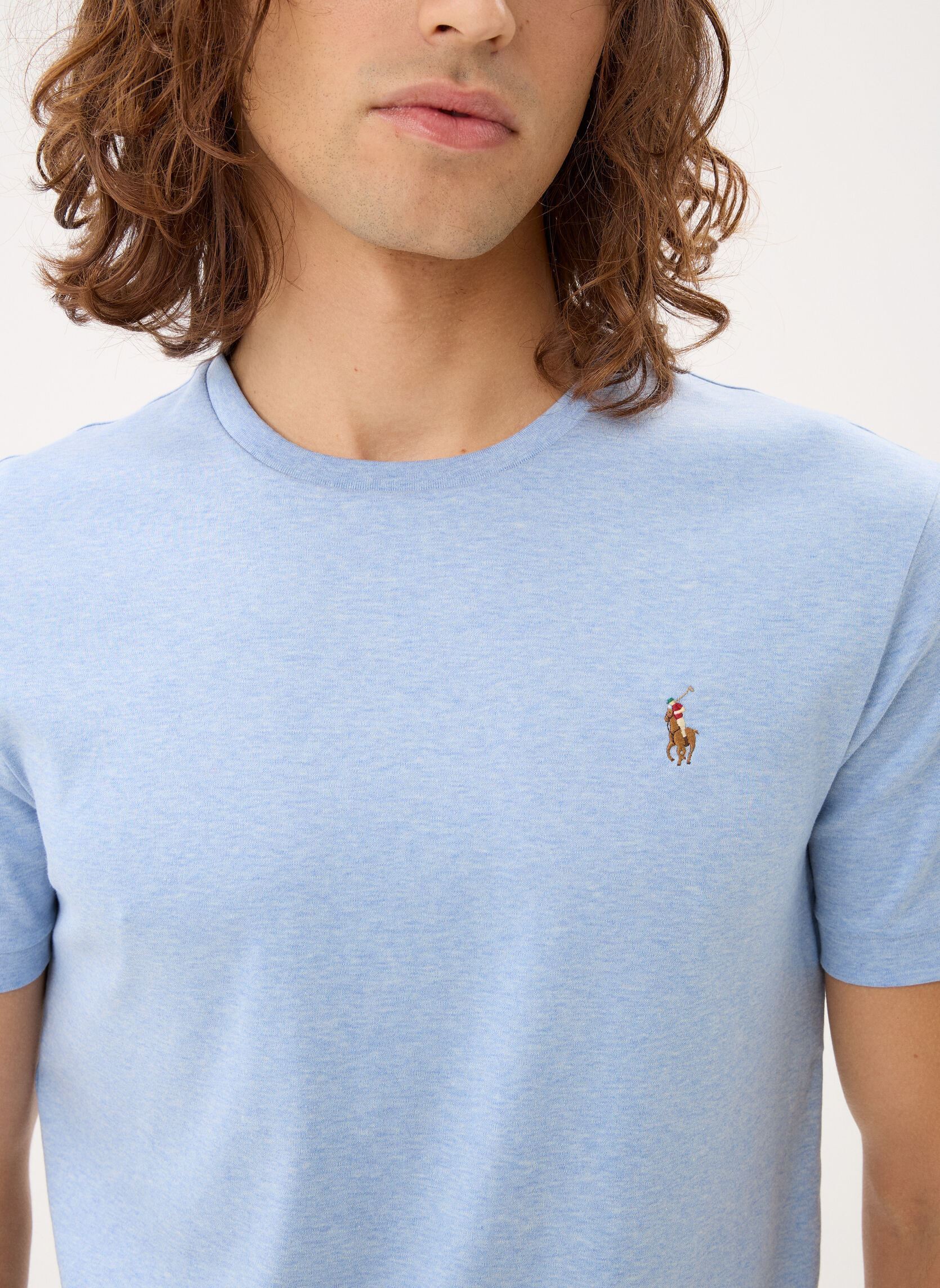 Tee-shirts T-Shirt Coupe Ajustée En Coton Doux 7107 homme bleu Polo Ralph Lauren Tee-shirts T-Shirt Coupe Ajustée En Coton Doux 7107 homme bleu ISLE HEATHER