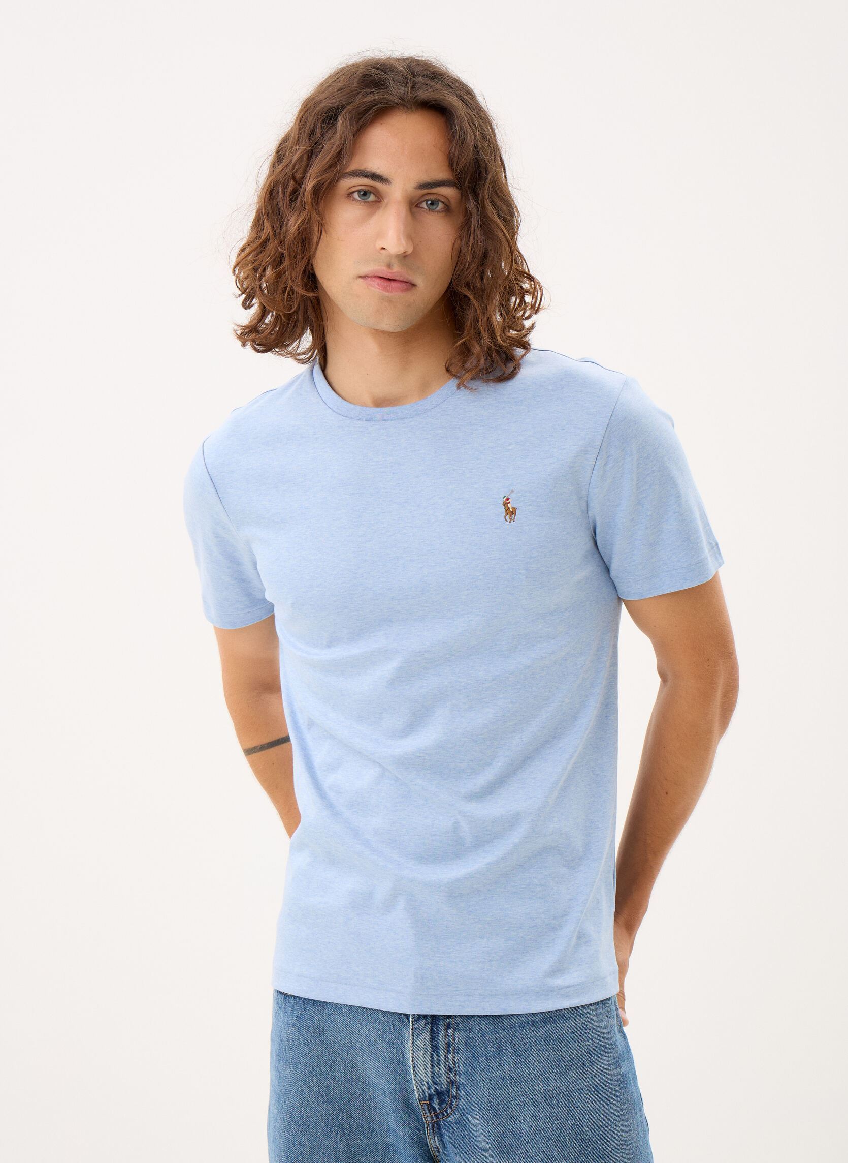 Tee-shirts T-Shirt Coupe Ajustée En Coton Doux 7107 homme bleu Polo Ralph Lauren Tee-shirts T-Shirt Coupe Ajustée En Coton Doux 7107 homme bleu ISLE HEATHER