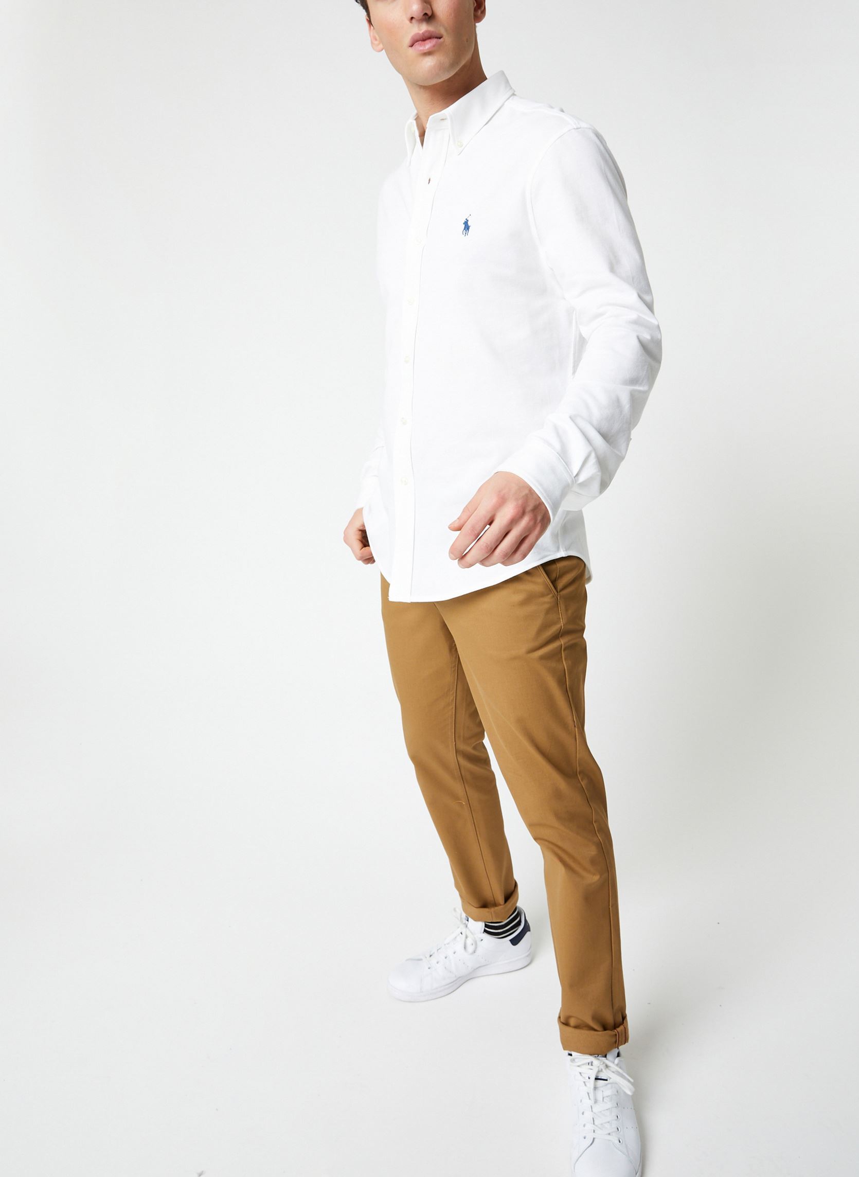 Hemden Chemise ultra-légère en coton piqué heren wit Polo Ralph Lauren Hemden Chemise ultra-légère en coton piqué heren wit WHITE