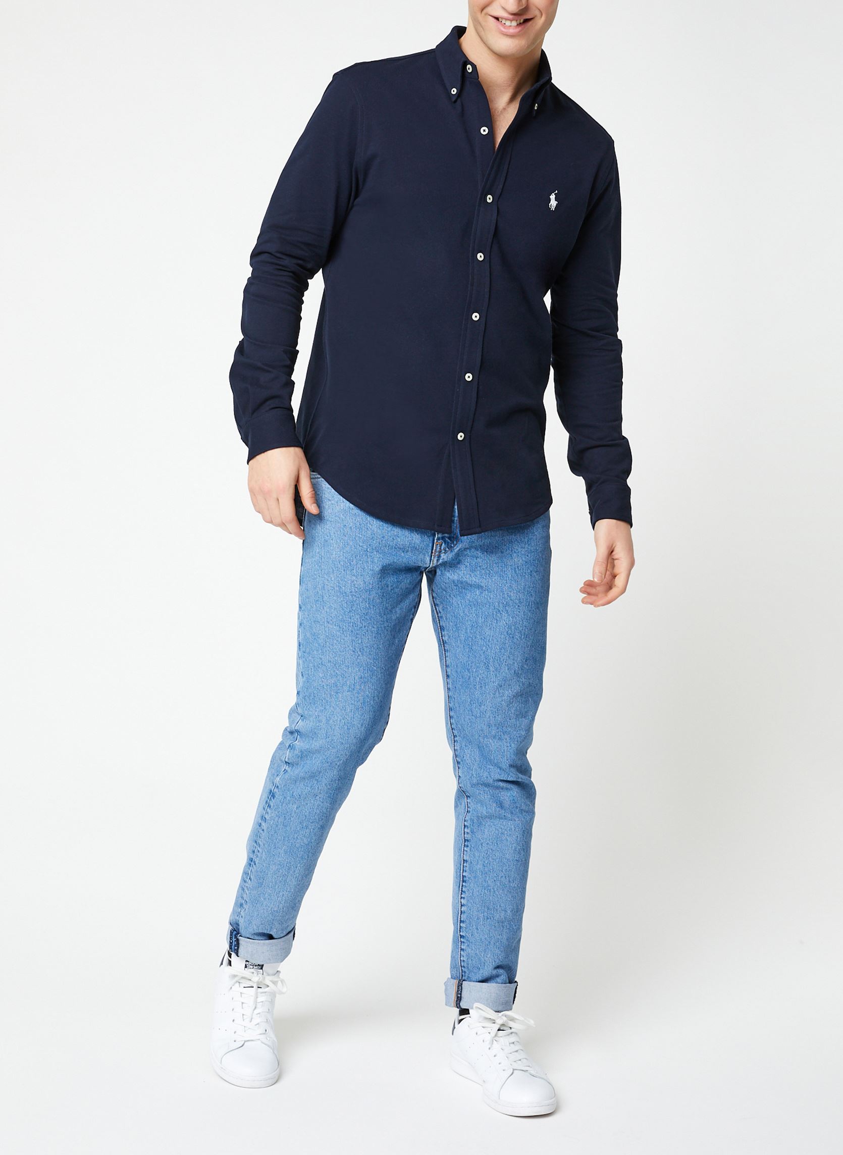 Chemises Chemise ultra-légère en coton piqué homme bleu Polo Ralph Lauren Chemises Chemise ultra-légère en coton piqué homme bleu AVIATOR NAVY