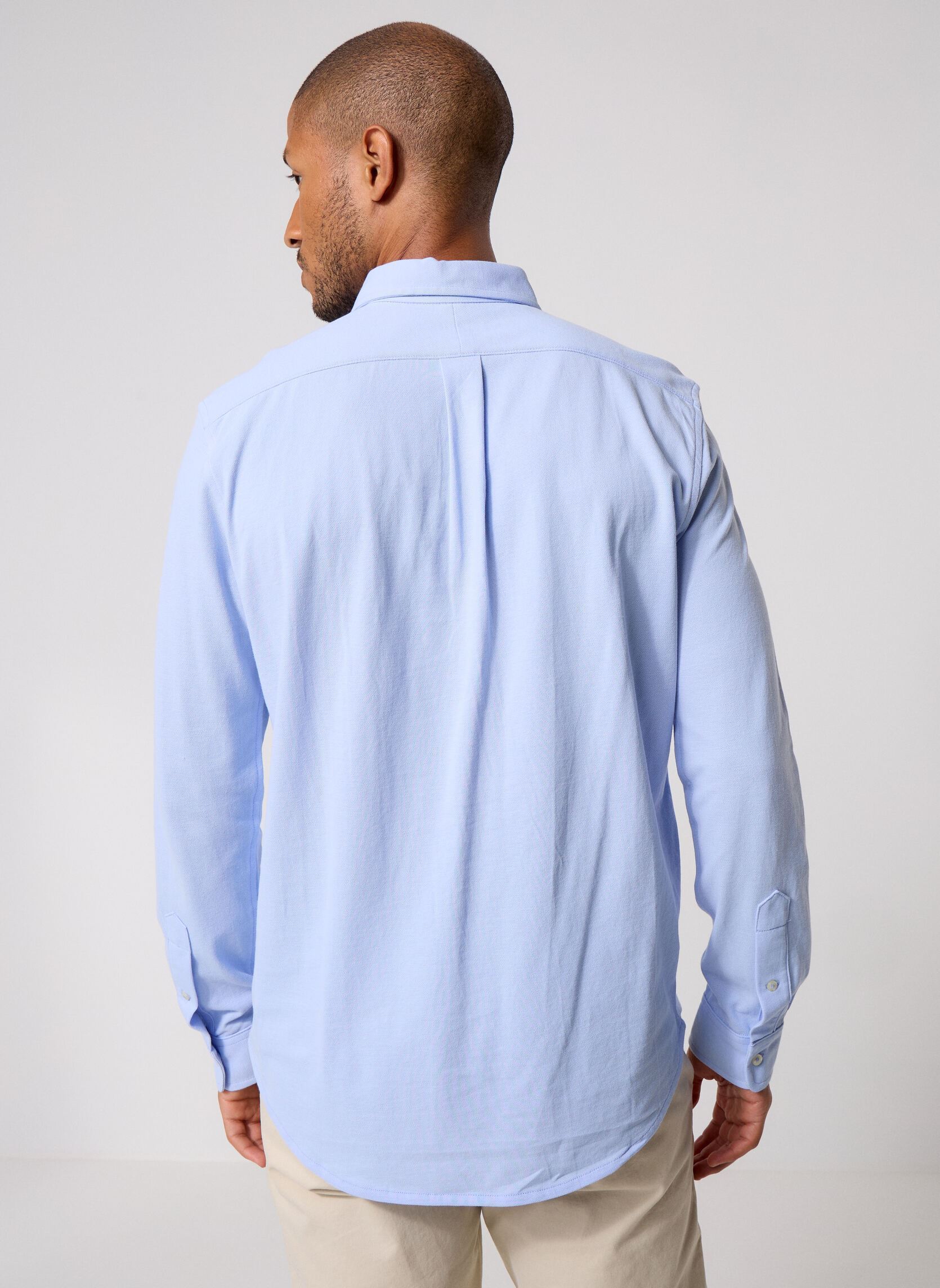 Hemden Chemise ultra-légère en coton piqué herren blau Polo Ralph Lauren Hemden Chemise ultra-légère en coton piqué herren blau PEBBLE BLUE/C7952