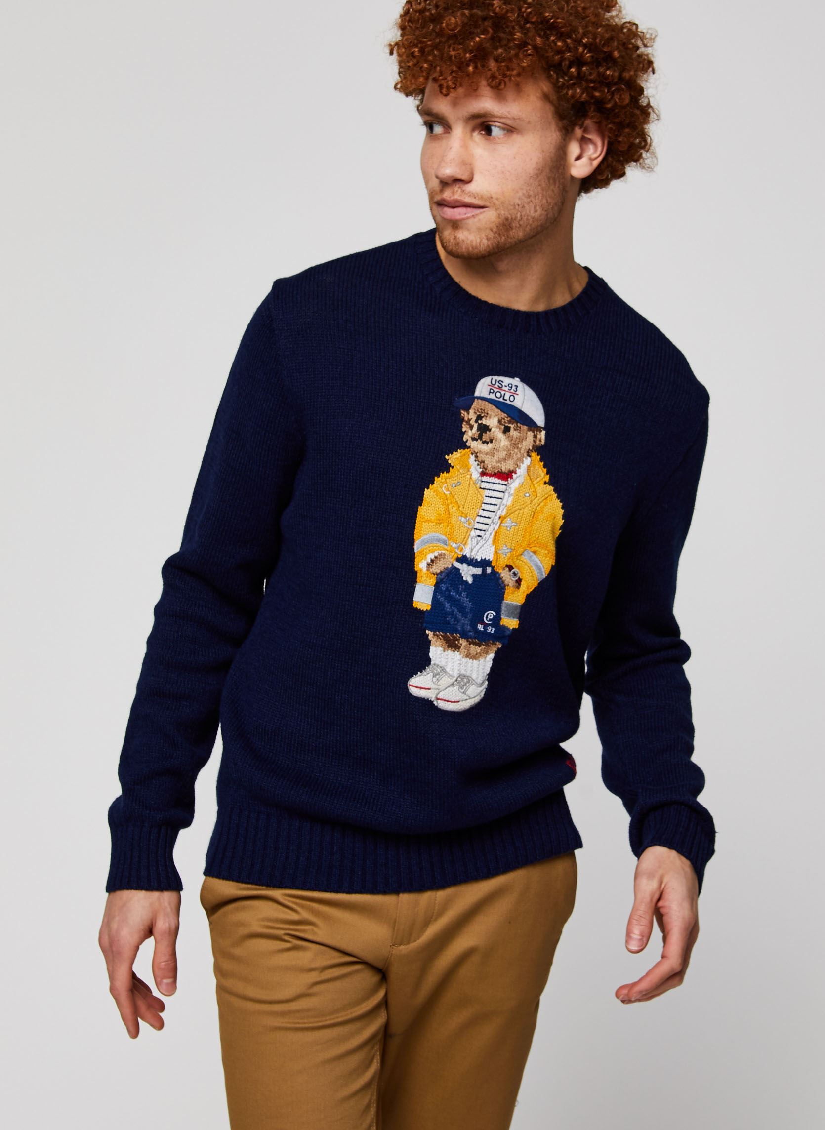Polo Ralph Lauren Pull ML Ourson (Bleu) Vêtements chez Sarenza (430401)