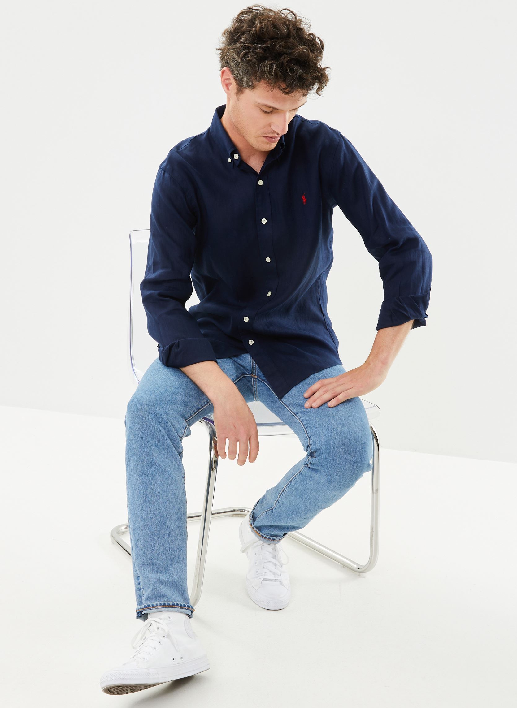 Hemden Chemise En Lin Coupe Ajustée herren blau Polo Ralph Lauren Hemden Chemise En Lin Coupe Ajustée herren blau Newport navy