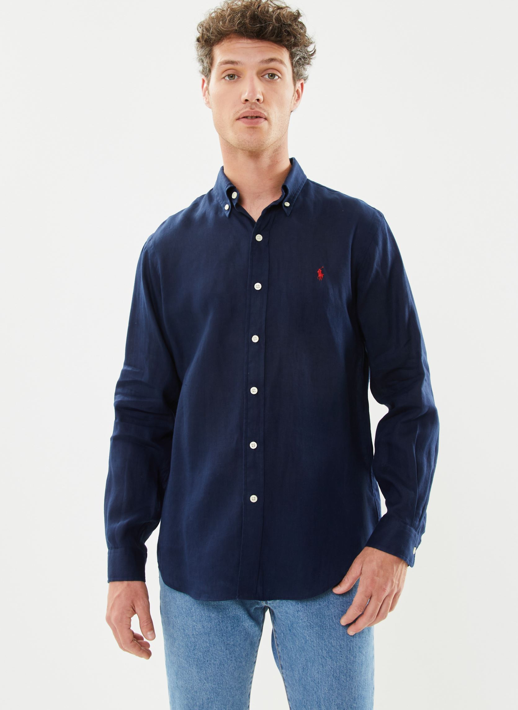 Hemden Chemise En Lin Coupe Ajustée herren blau Polo Ralph Lauren Hemden Chemise En Lin Coupe Ajustée herren blau Newport navy