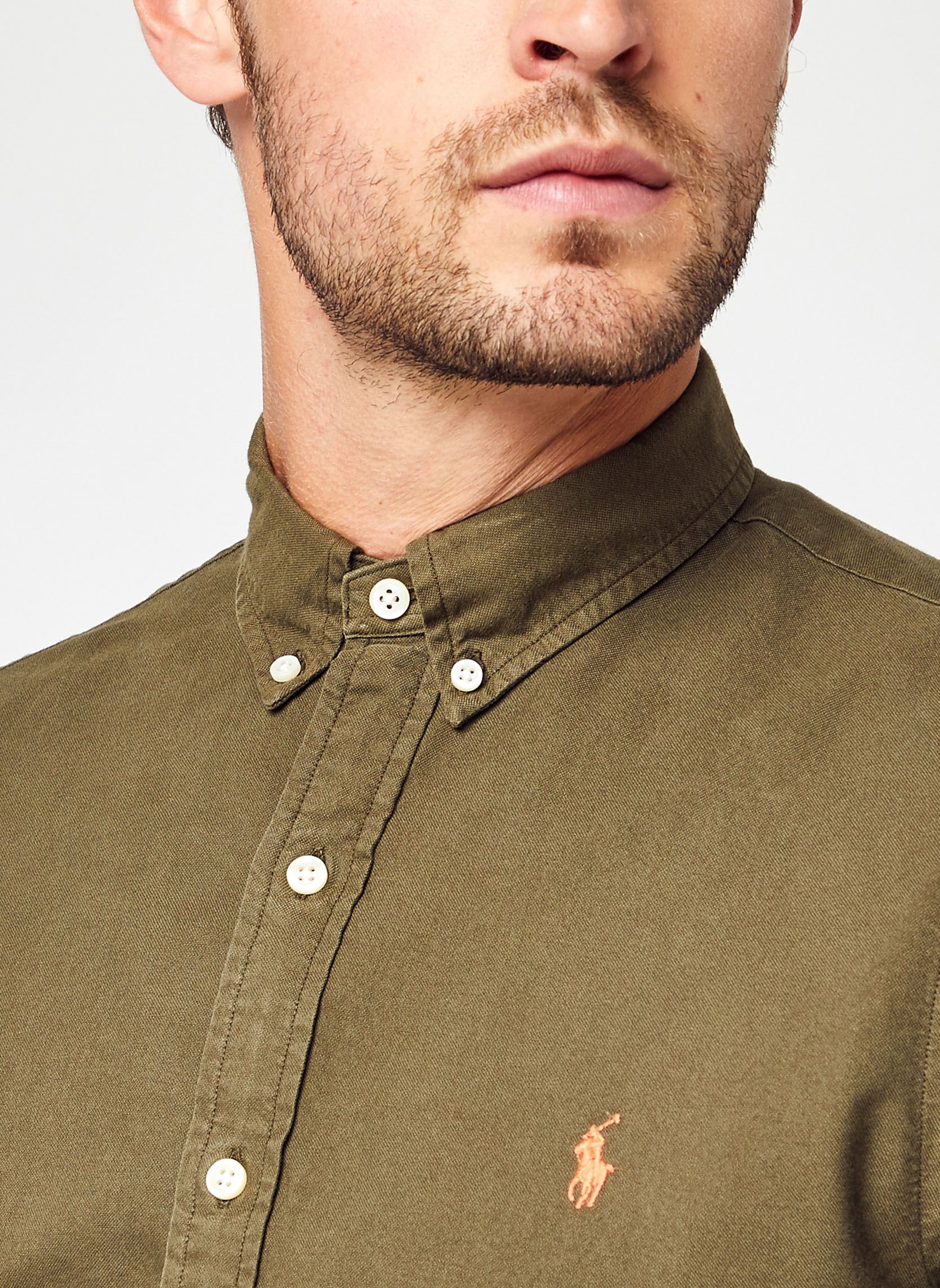 Tee-shirts Chemise Oxford ajustée homme vert Polo Ralph Lauren Tee-shirts Chemise Oxford ajustée homme vert DEFENDER GREEN