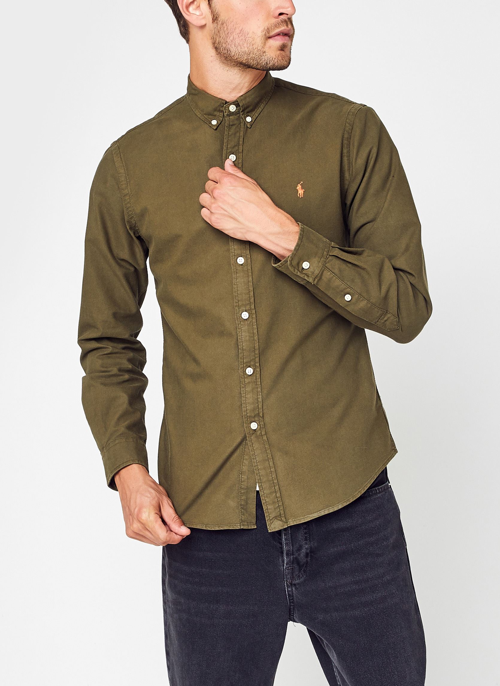 Tee-shirts Chemise Oxford ajustée homme vert Polo Ralph Lauren Tee-shirts Chemise Oxford ajustée homme vert DEFENDER GREEN