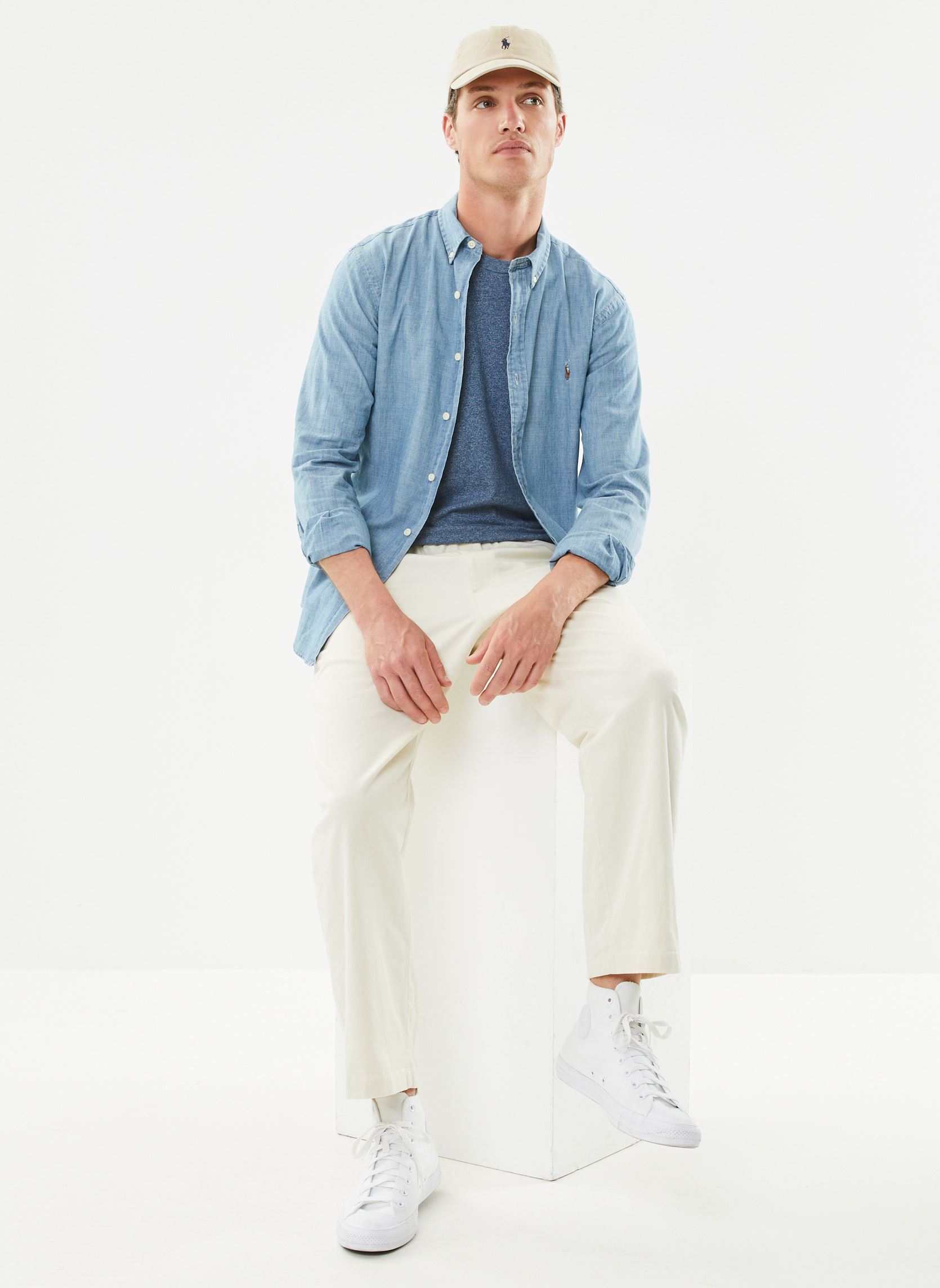 Hemden Chemise cintrée en chambray herren blau Polo Ralph Lauren Hemden Chemise cintrée en chambray herren blau CHAMBRAY