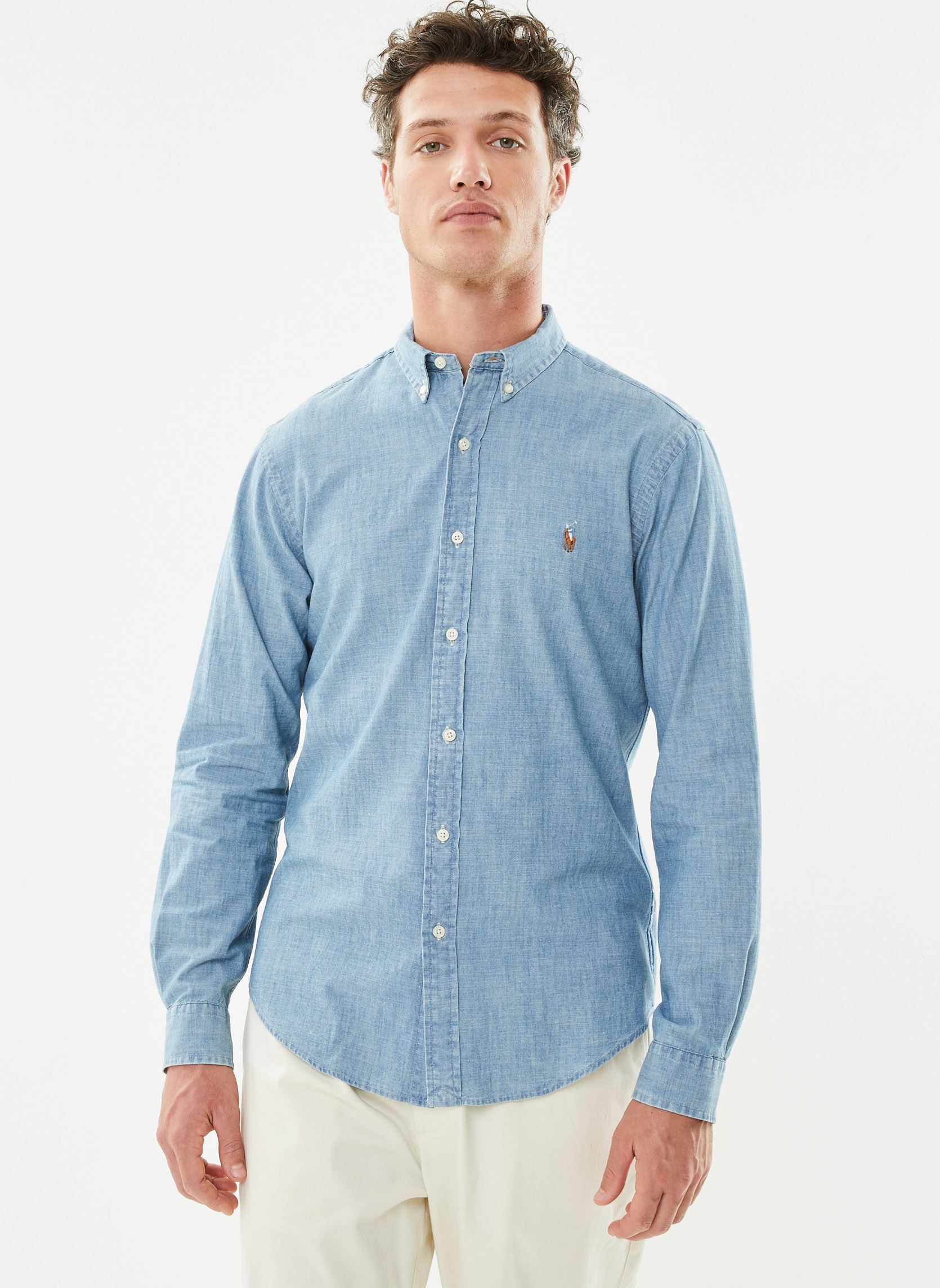 Hemden Chemise cintrée en chambray herren blau Polo Ralph Lauren Hemden Chemise cintrée en chambray herren blau CHAMBRAY