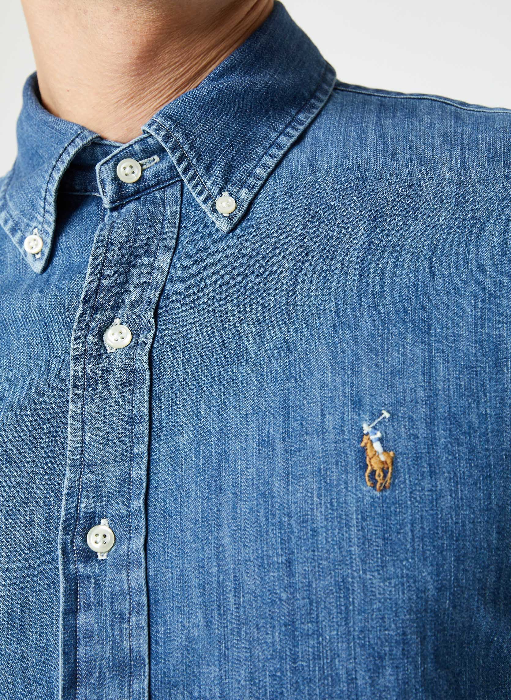 Hemden Chemise denim coupe ajustée heren blauw Polo Ralph Lauren Hemden Chemise denim coupe ajustée heren blauw DENIM