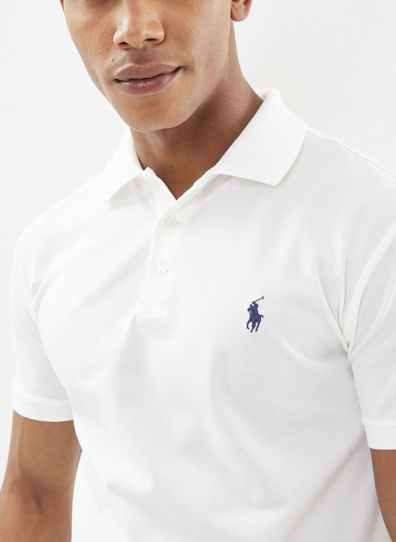 Polos Polo Cintré En Coton Piqué Stretch 71054 homme blanc Polo Ralph Lauren Polos Polo Cintré En Coton Piqué Stretch 71054 homme blanc White