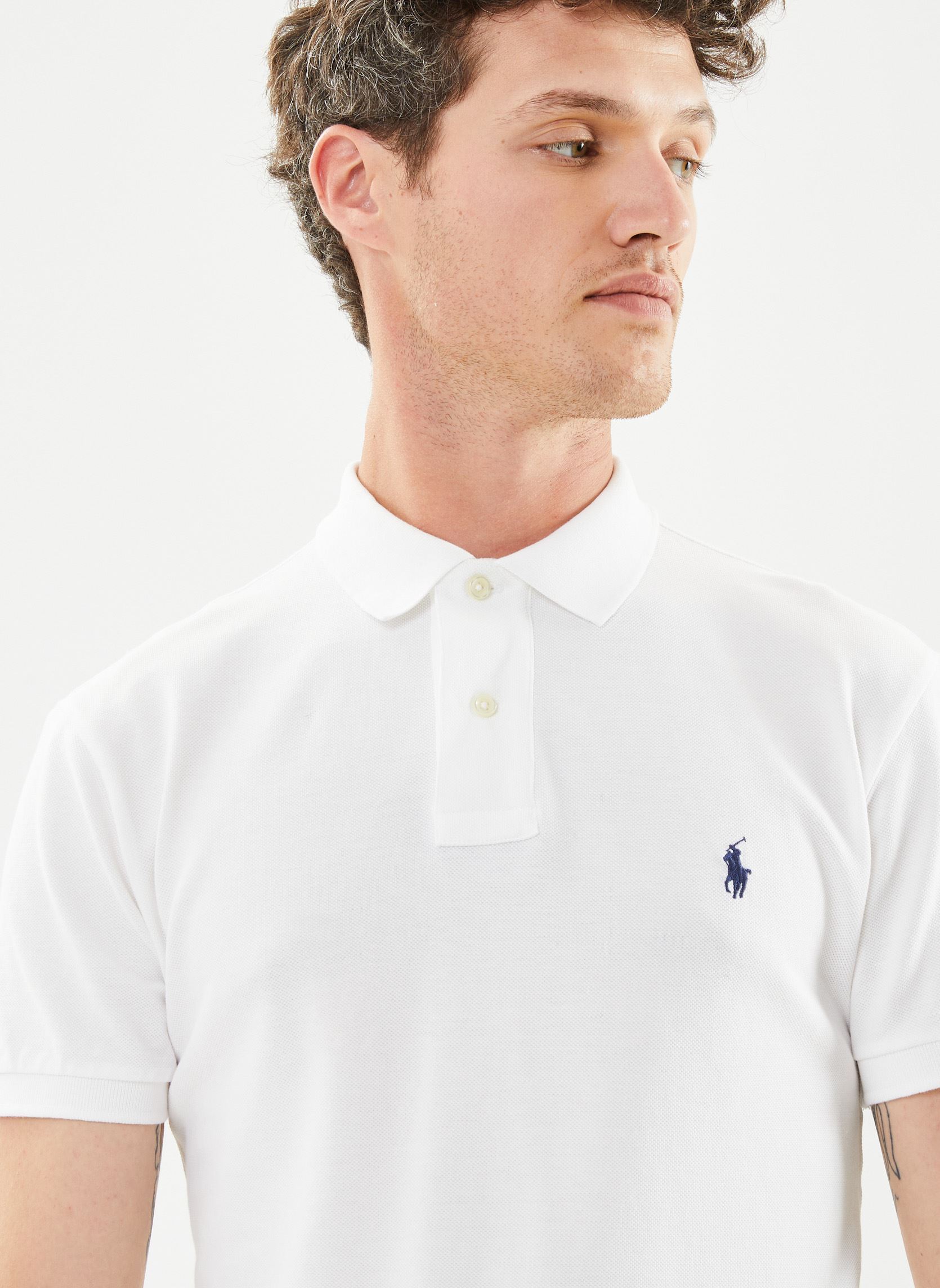 Polos Polo cintré en coton piqué 710548797 homme blanc Polo Ralph Lauren Polos Polo cintré en coton piqué 710548797 homme blanc WHITE
