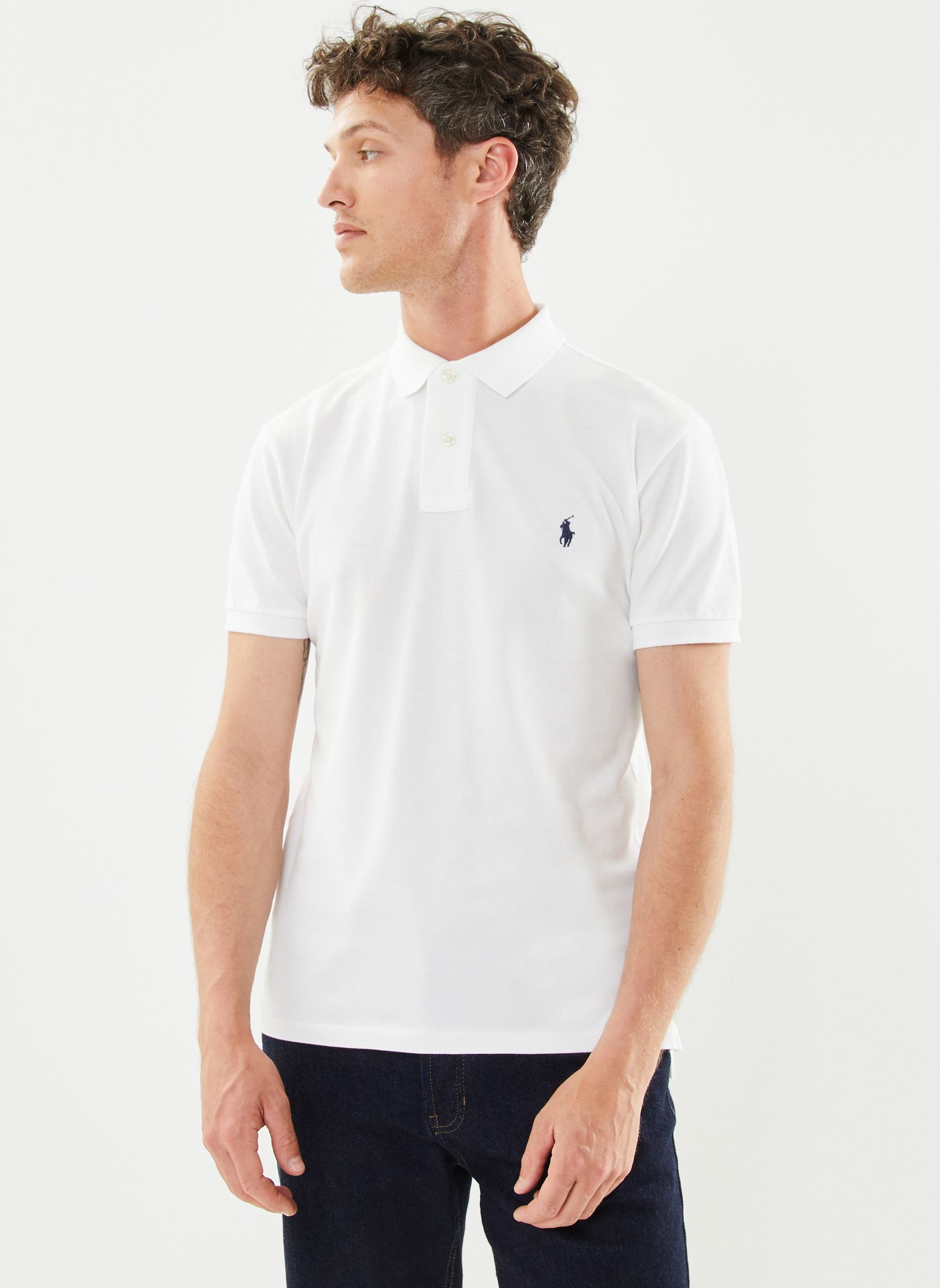 Polos Polo cintré en coton piqué 710548797 homme blanc Polo Ralph Lauren Polos Polo cintré en coton piqué 710548797 homme blanc WHITE