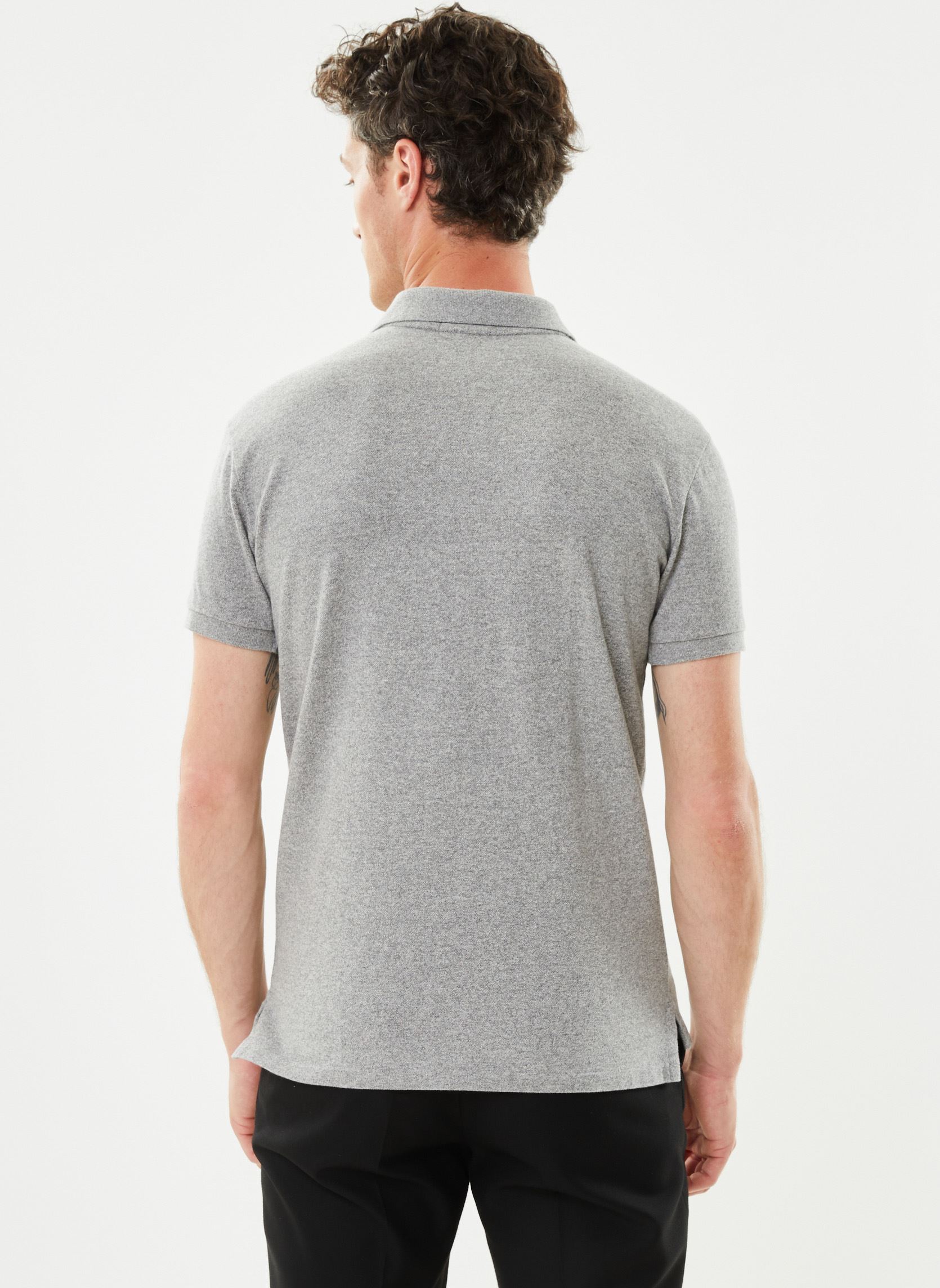 Polos Polo cintré en coton piqué 710548797 homme gris Polo Ralph Lauren Polos Polo cintré en coton piqué 710548797 homme gris CANTERBURY HEATHER