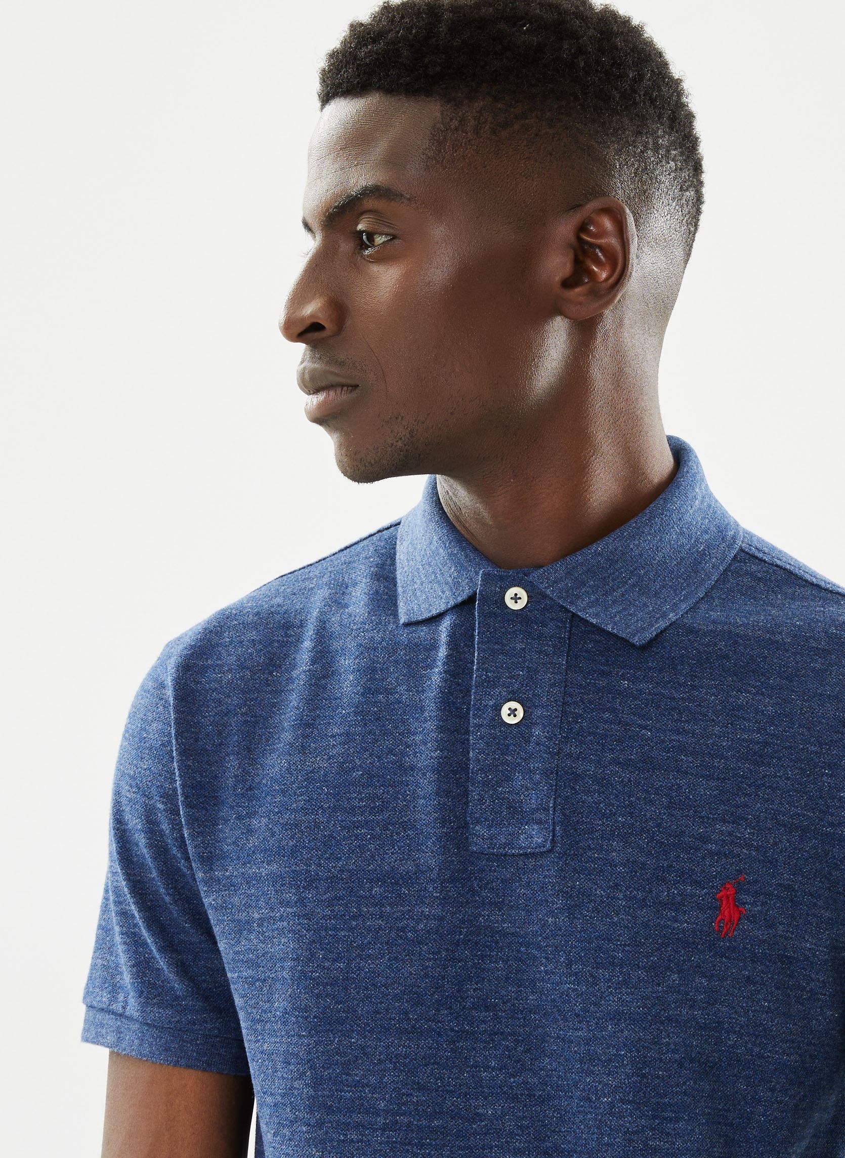 Polos Polo cintré en coton piqué 710548797 homme bleu Polo Ralph Lauren Polos Polo cintré en coton piqué 710548797 homme bleu CLASSIC ROYAL HEATHER
